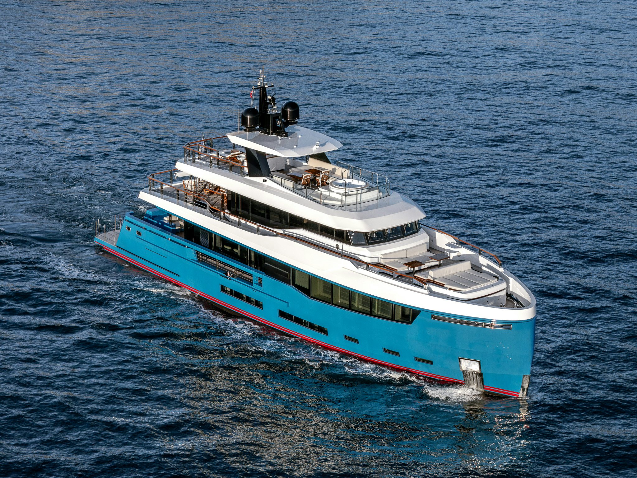 a large boat in the water aboard MERELEY I Yacht for Sale