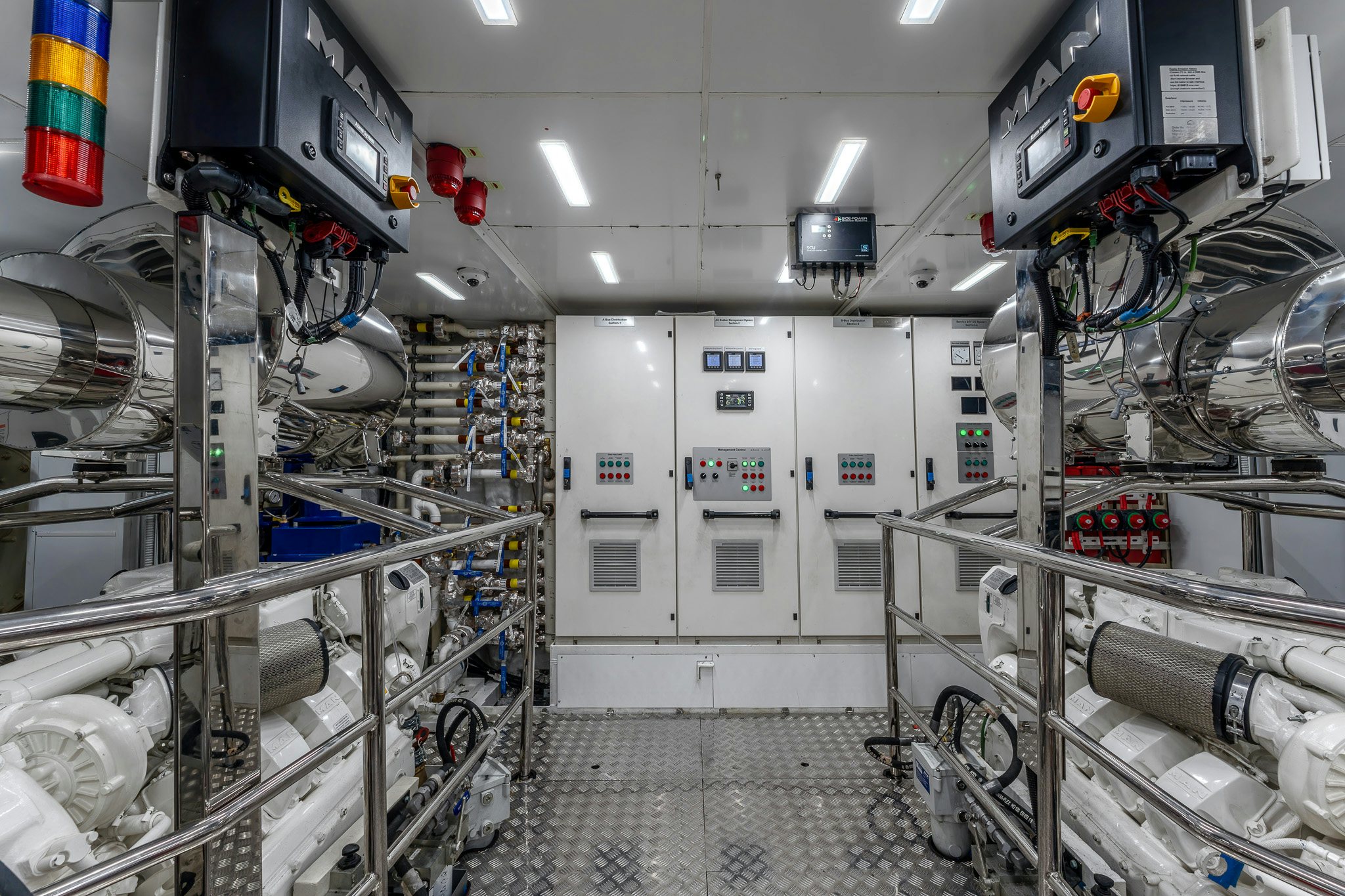 a room with machinery and equipment aboard MERELEY I Yacht for Sale