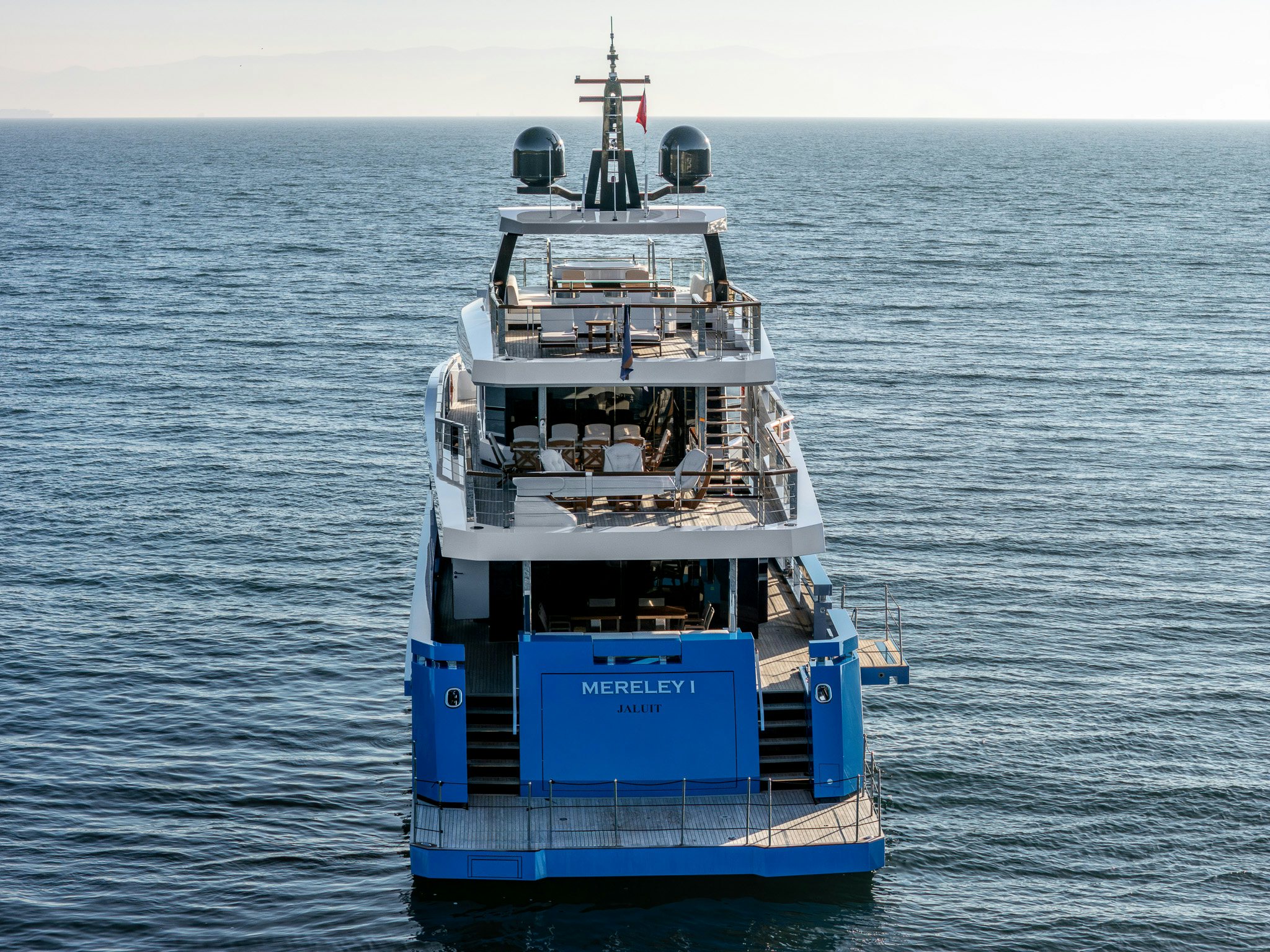 a large boat in the water aboard MERELEY I Yacht for Sale