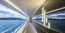 a walkway over water aboard LADY LARA Yacht for Sale