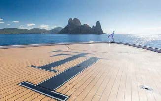 a wooden dock on a beach aboard LADY LARA Yacht for Sale