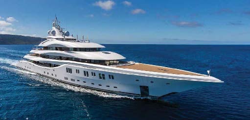 a large white ship in the water aboard LADY LARA Yacht for Sale