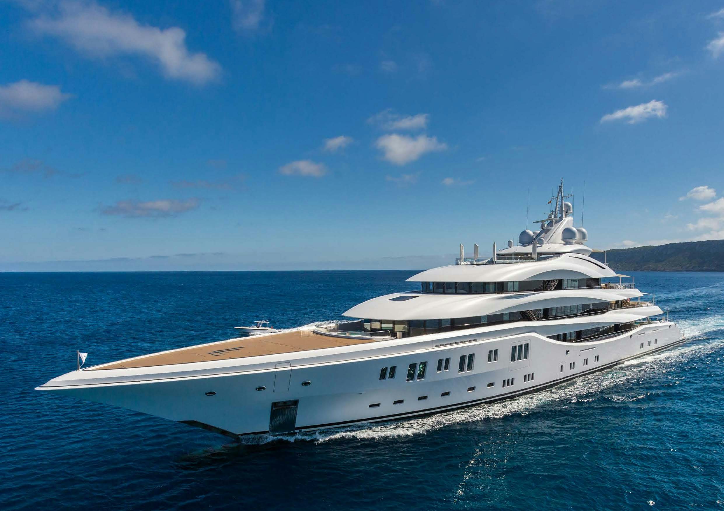 a large white yacht in the water aboard LADY LARA Yacht for Sale
