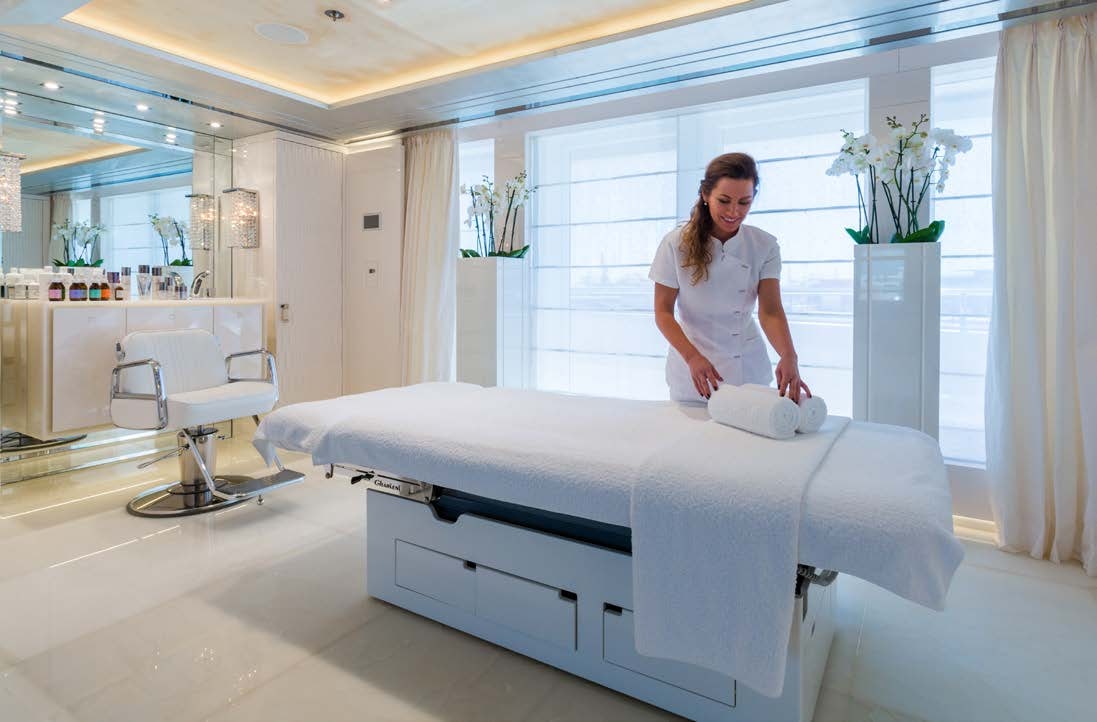 a person in a white shirt aboard LADY LARA Yacht for Sale