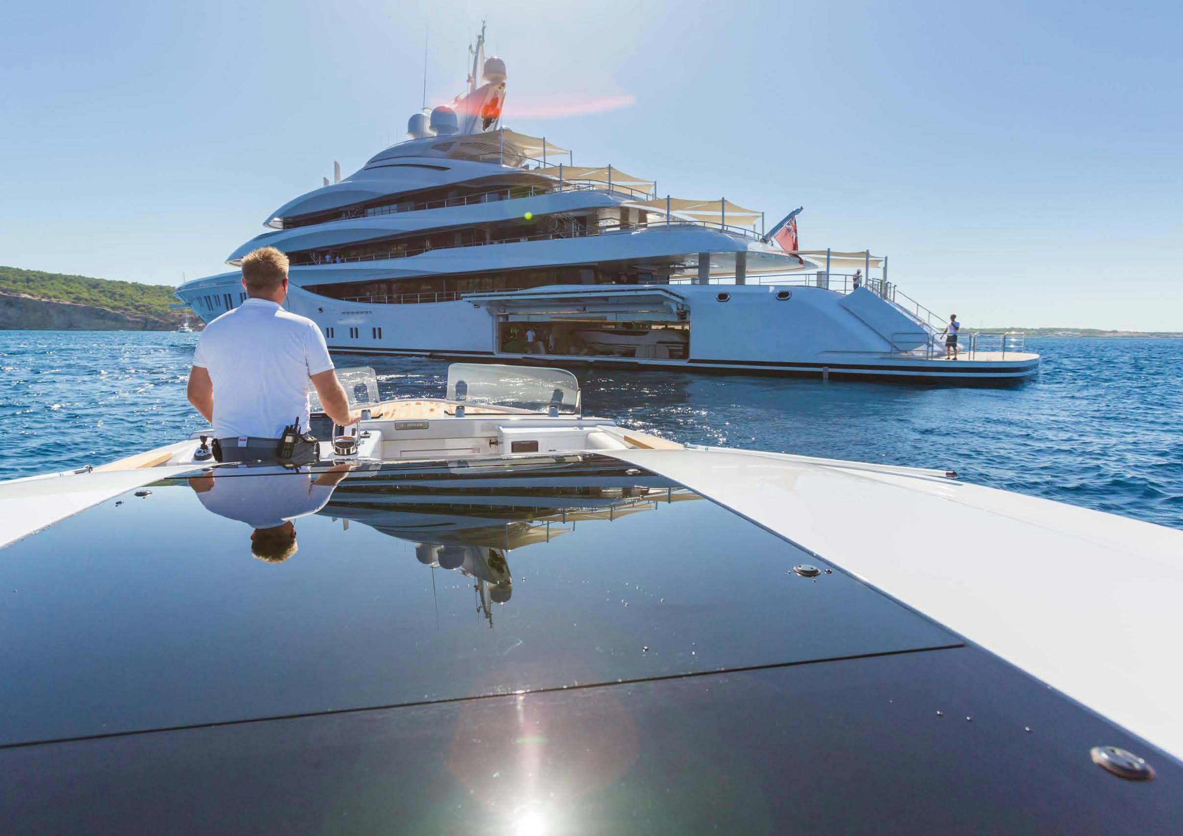 a person sitting on a boat aboard LADY LARA Yacht for Sale