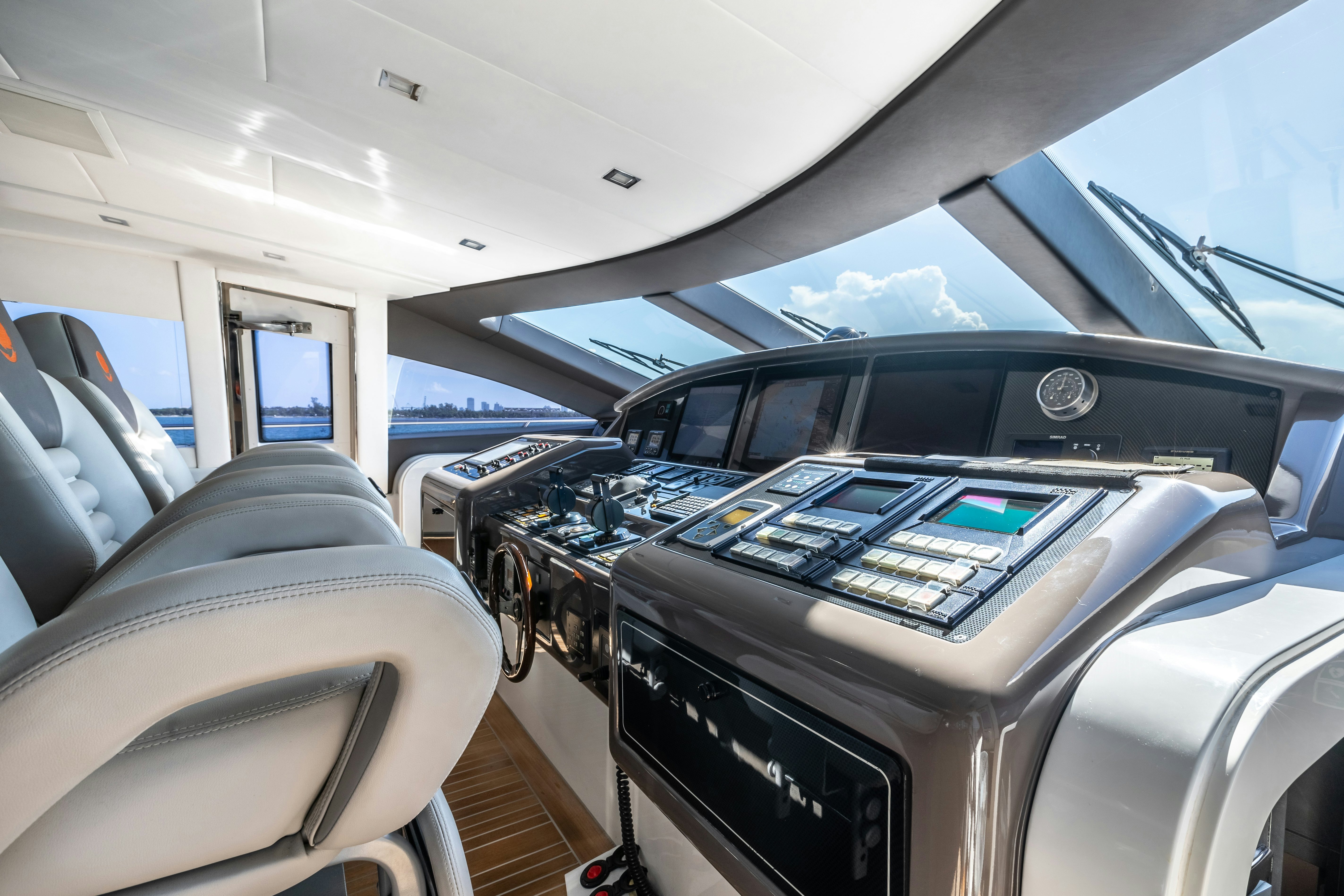 inside of a car aboard TOTAL Yacht for Sale