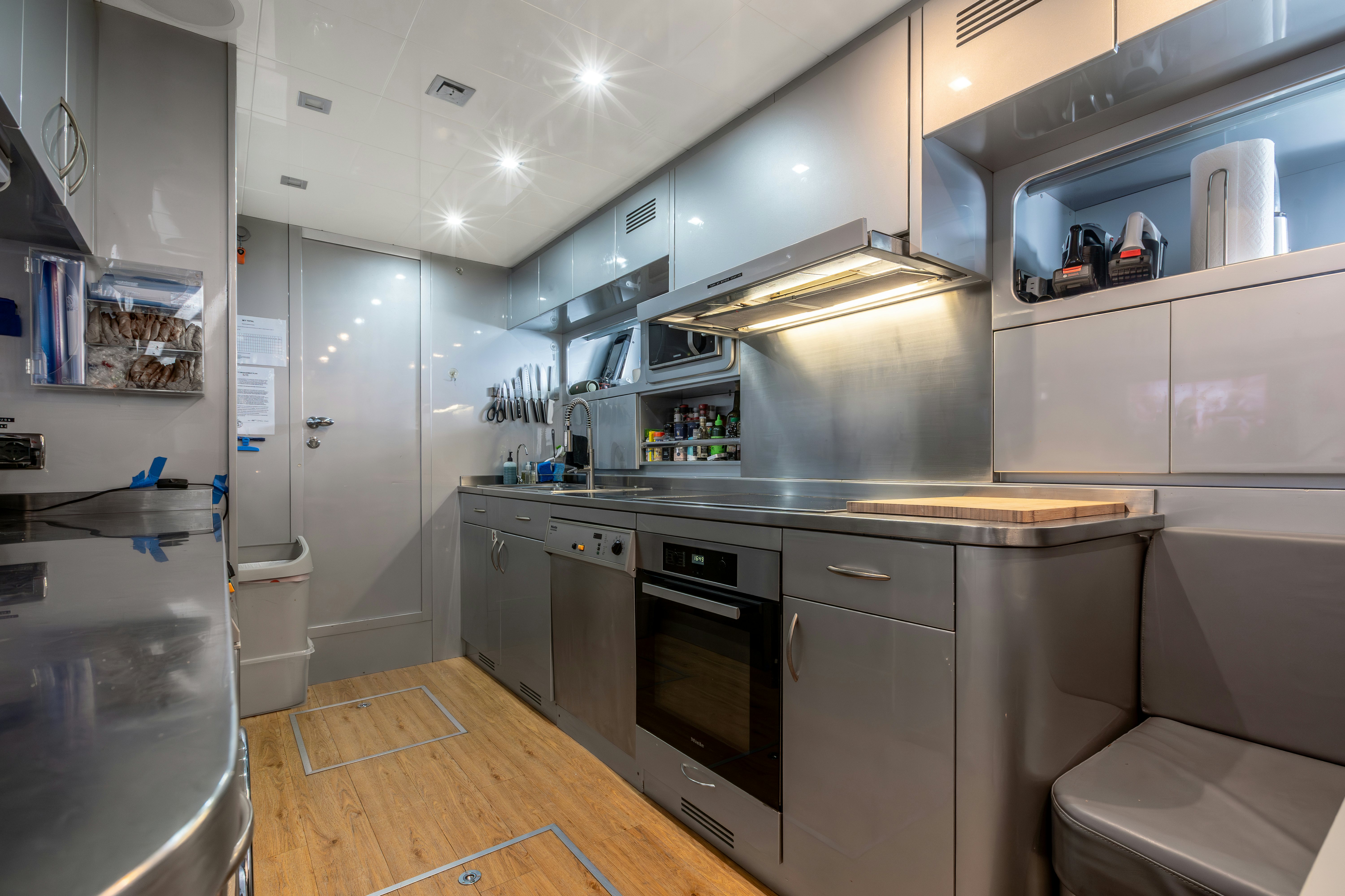 a kitchen with a large oven aboard TOTAL Yacht for Sale