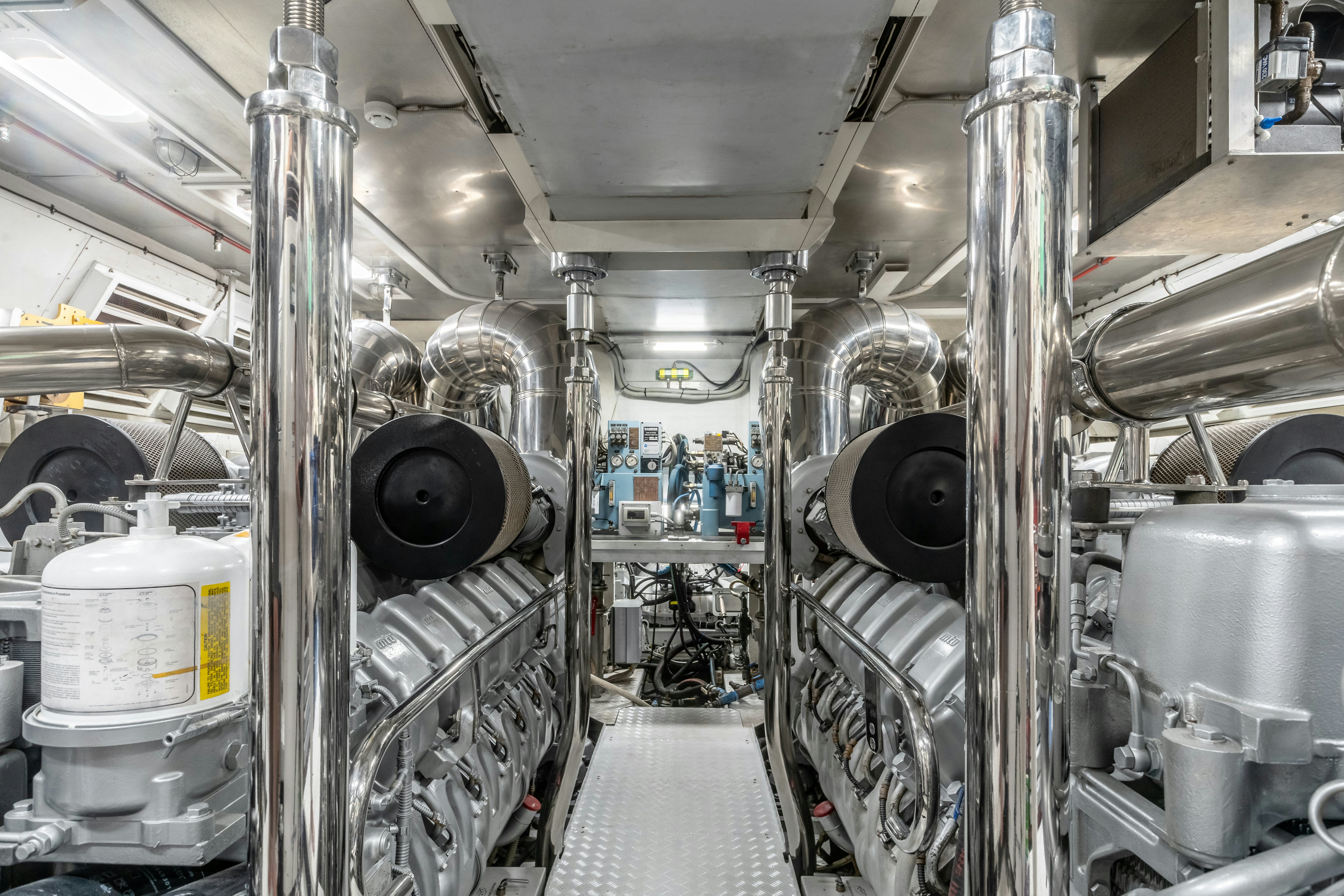 a large room with machinery aboard TOTAL Yacht for Sale