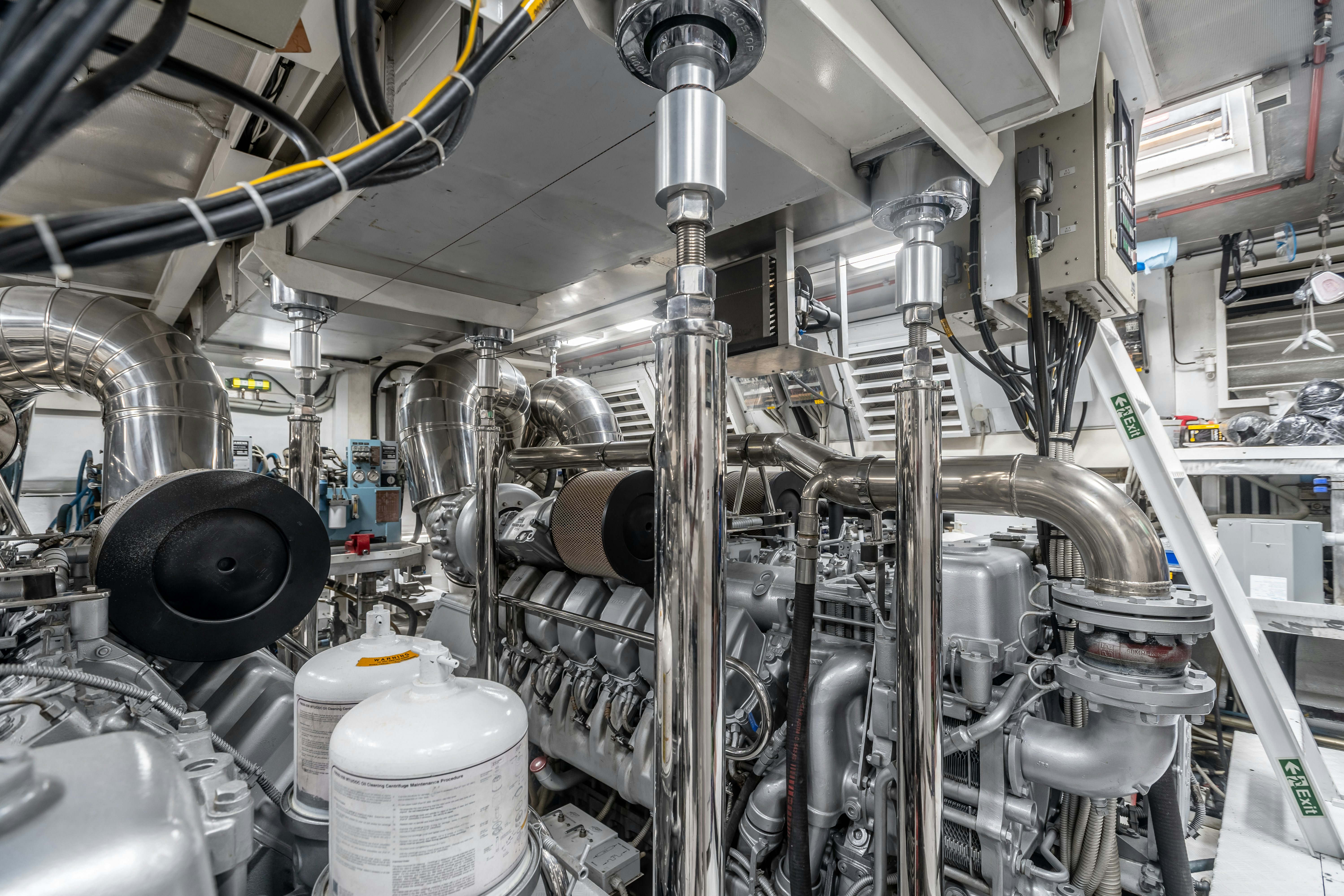 a large machine with pipes aboard TOTAL Yacht for Sale