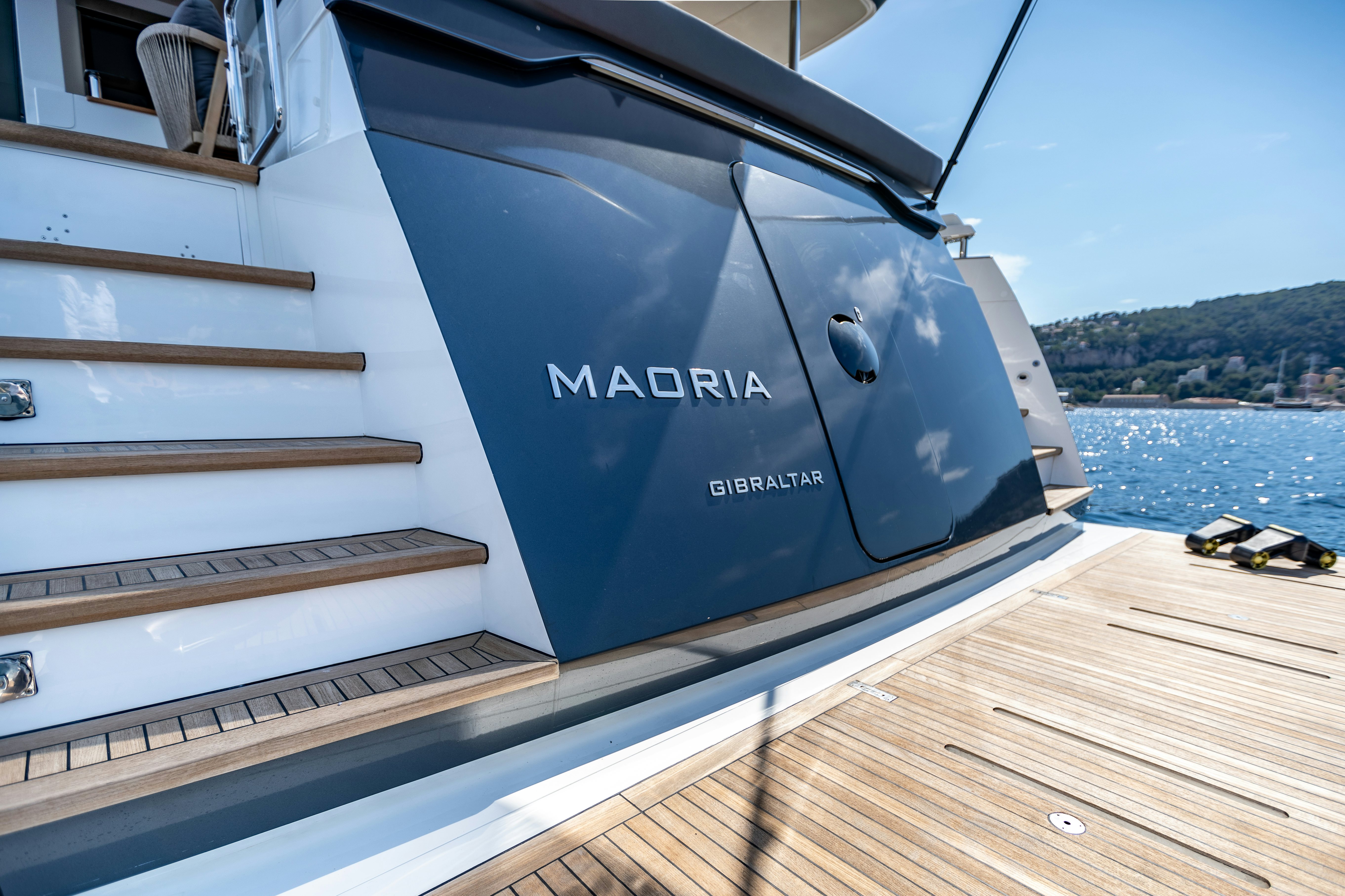 a boat on the water aboard MAORIA Yacht for Sale