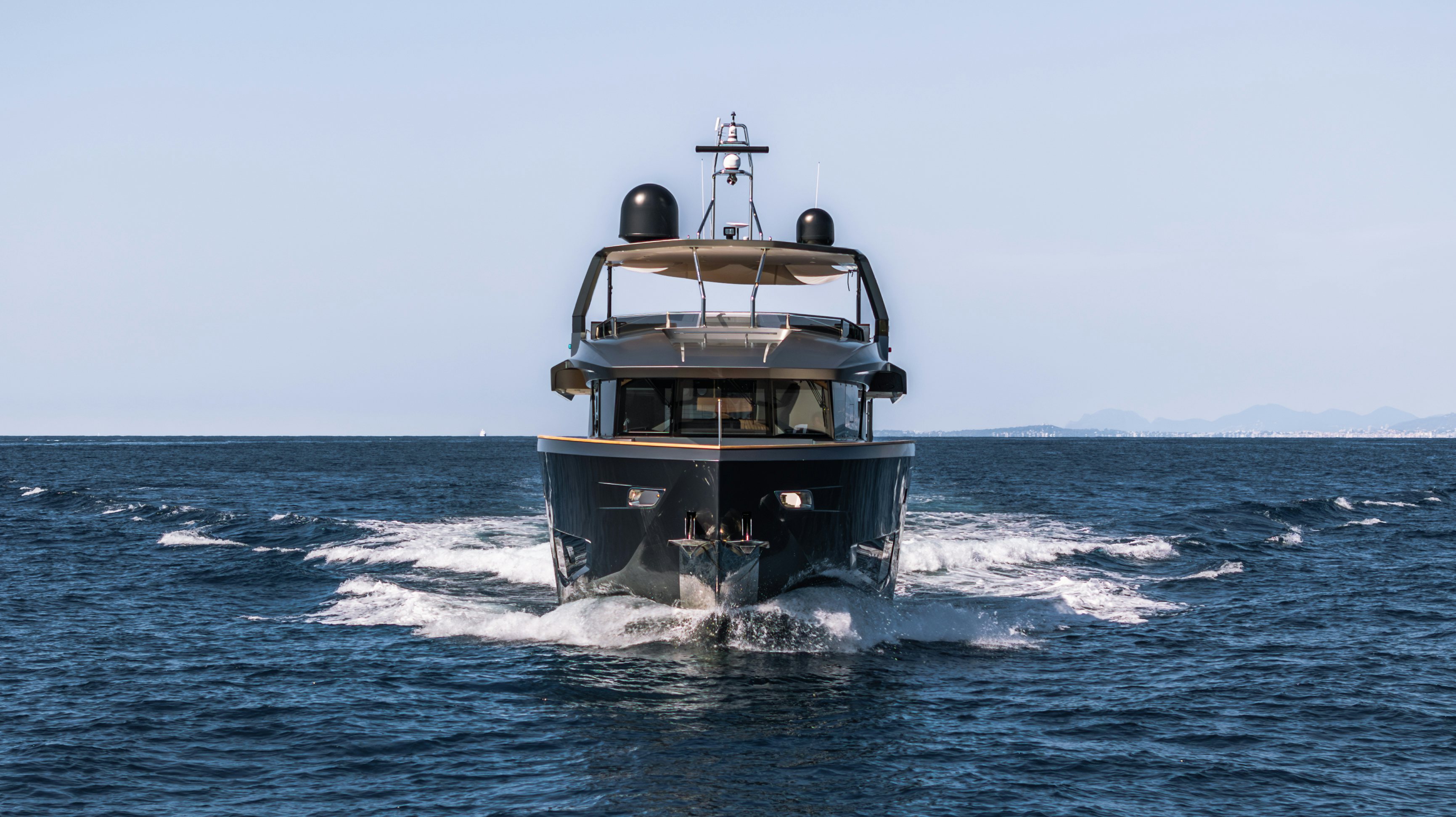 a boat on the water aboard MAORIA Yacht for Sale