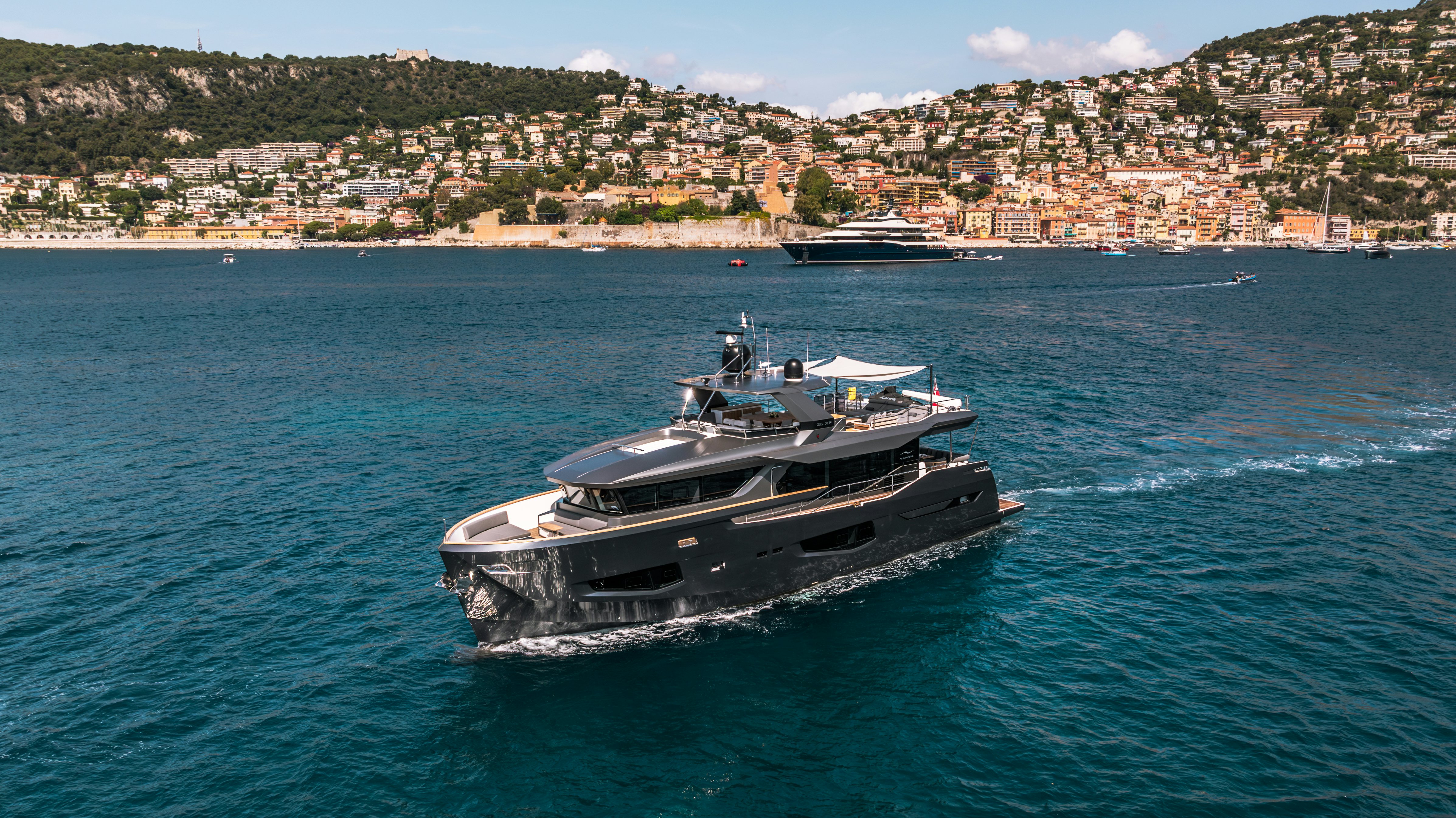 a boat on the water aboard MAORIA Yacht for Sale