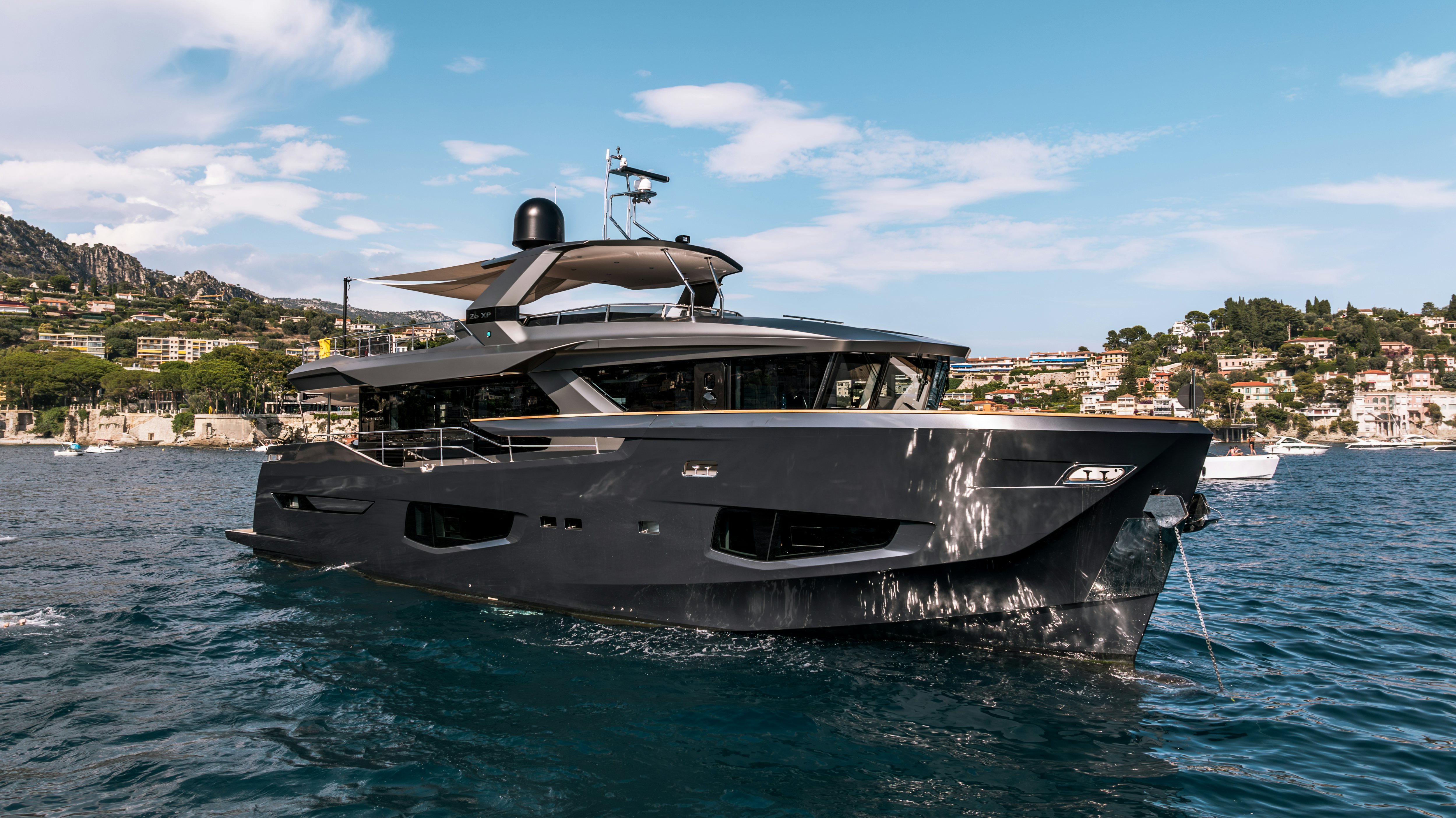 a boat on the water aboard MAORIA Yacht for Sale