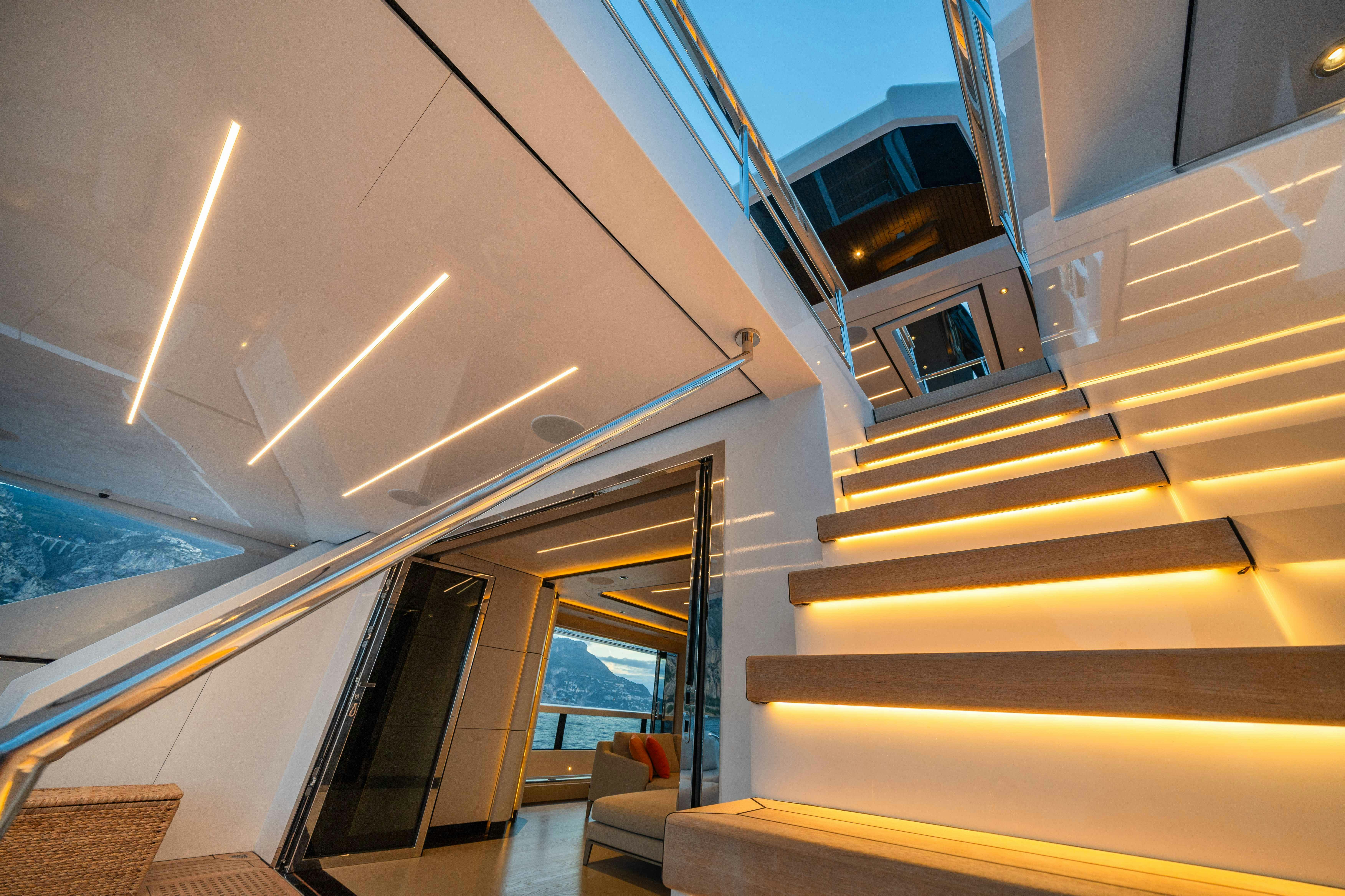 a view of the outside of a house with a car parked on the roof aboard OCEAN KING DUCALE 120 Yacht for Sale