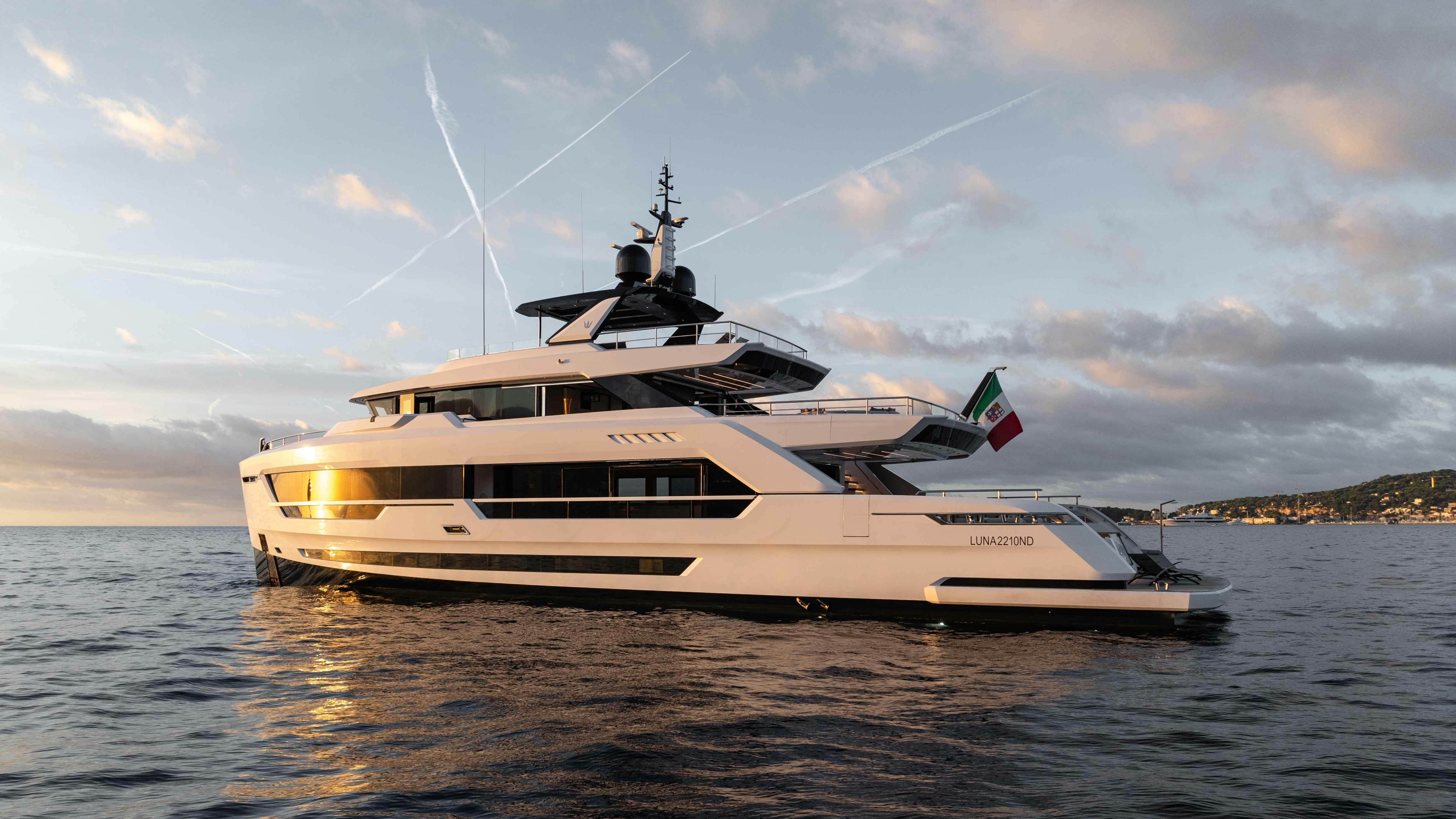 a large white boat in the water aboard OCEAN KING DUCALE 120 Yacht for Sale