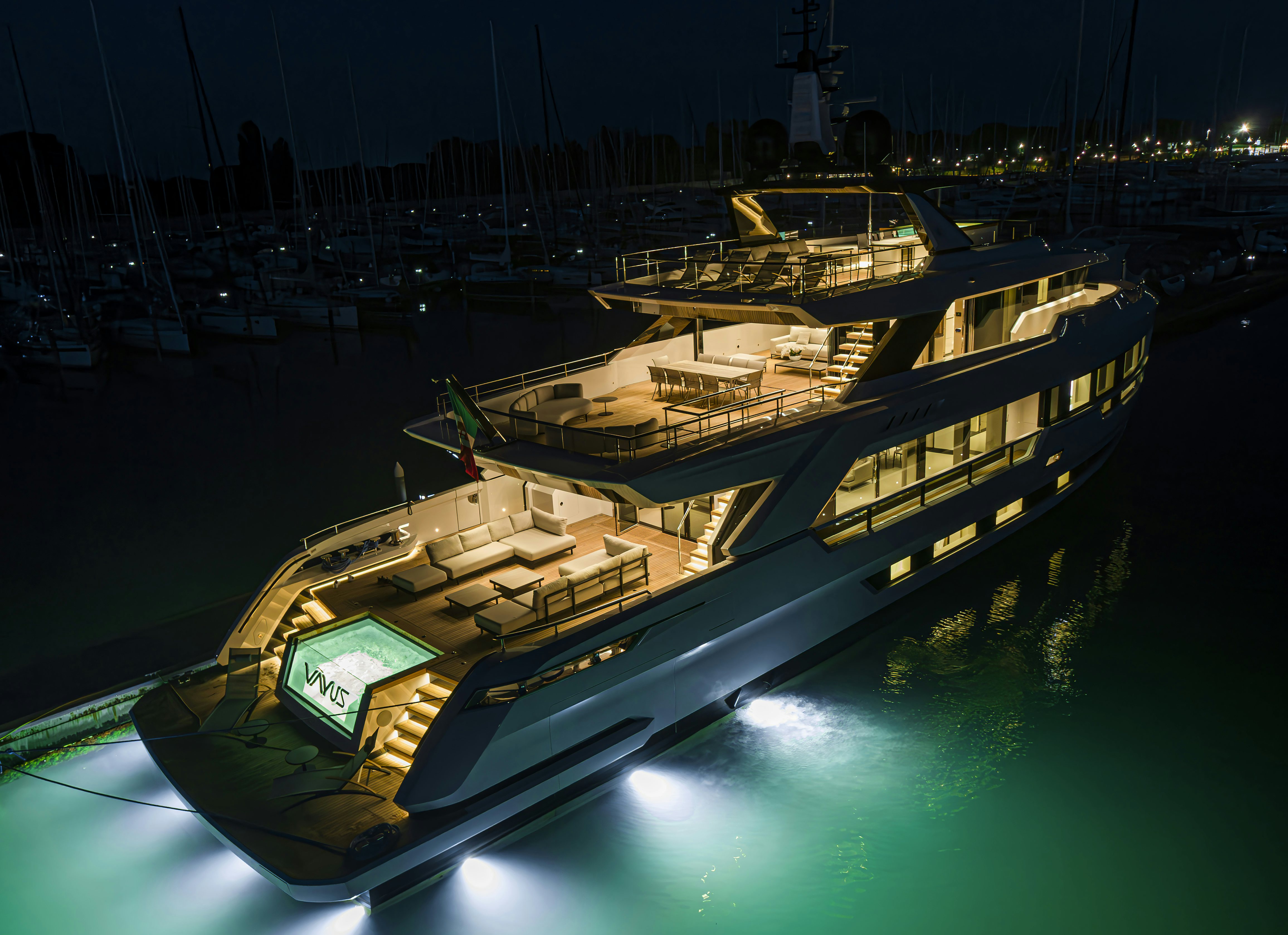 a large boat in the water aboard OCEAN KING DUCALE 120 Yacht for Sale