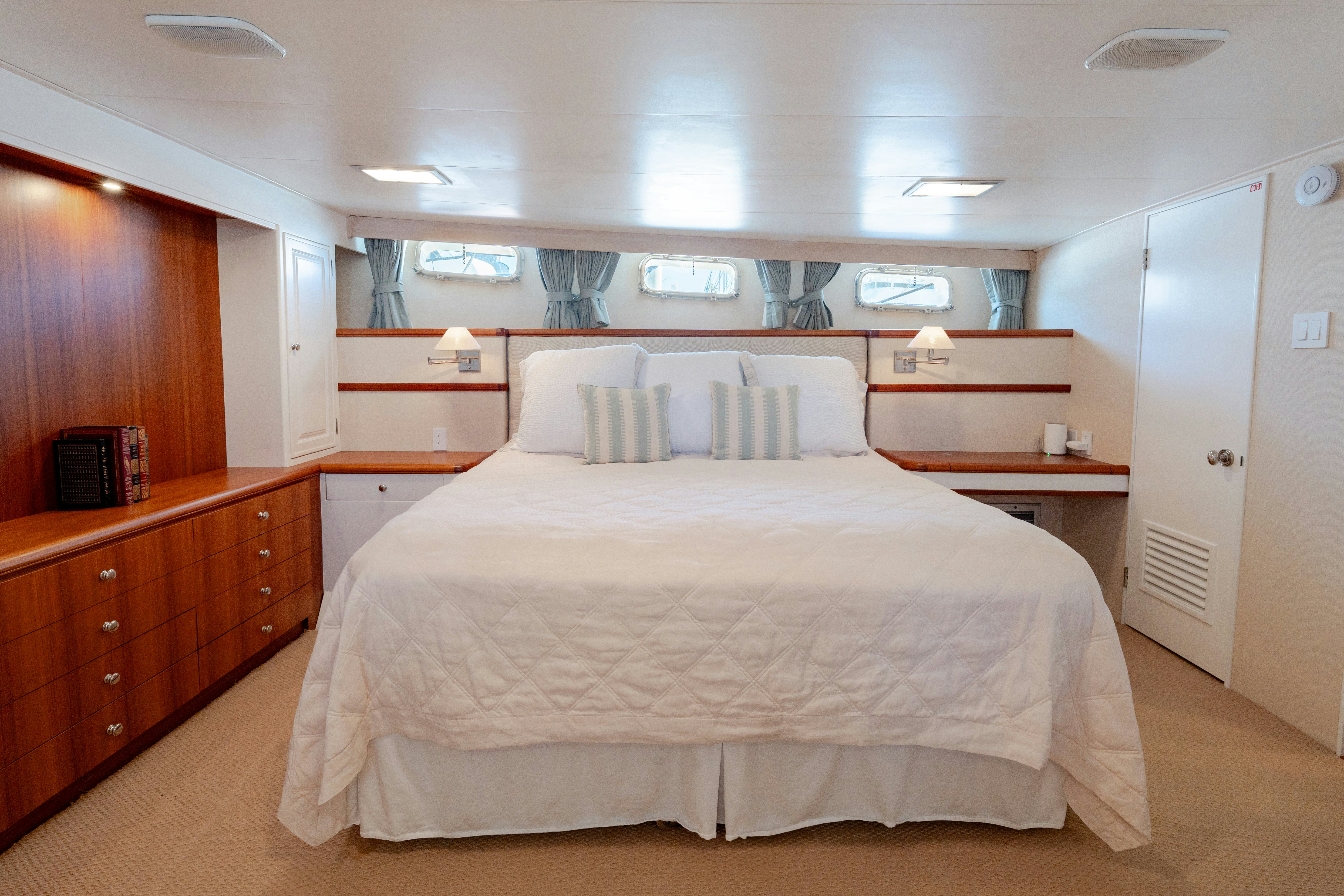 a bed in a room aboard NORDIC STAR Yacht for Sale