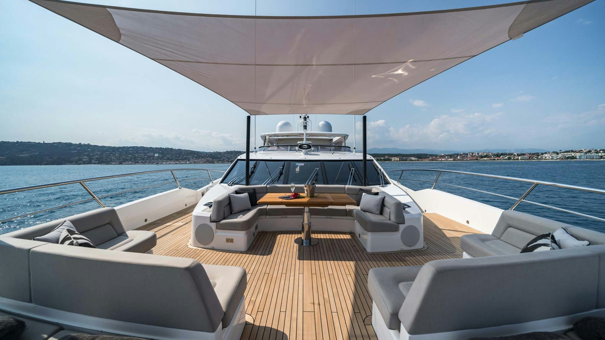 a boat on a deck aboard NOROADER Yacht for Charter