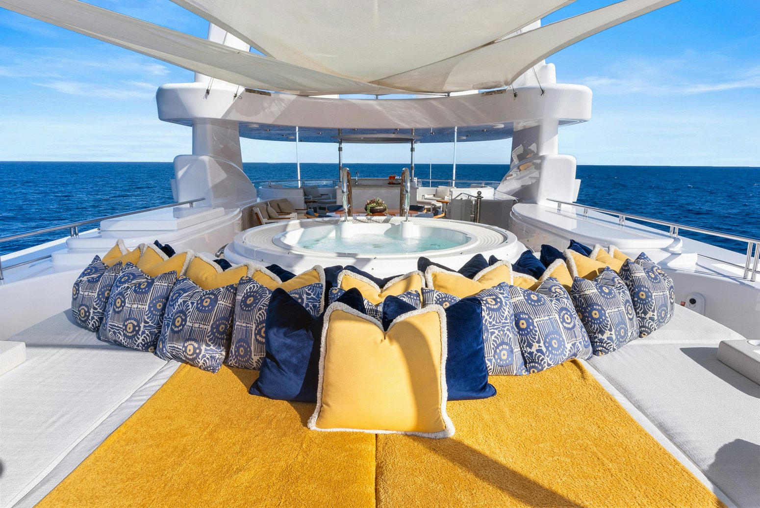 a boat with clothes on it aboard AMICA MEA Yacht for Charter
