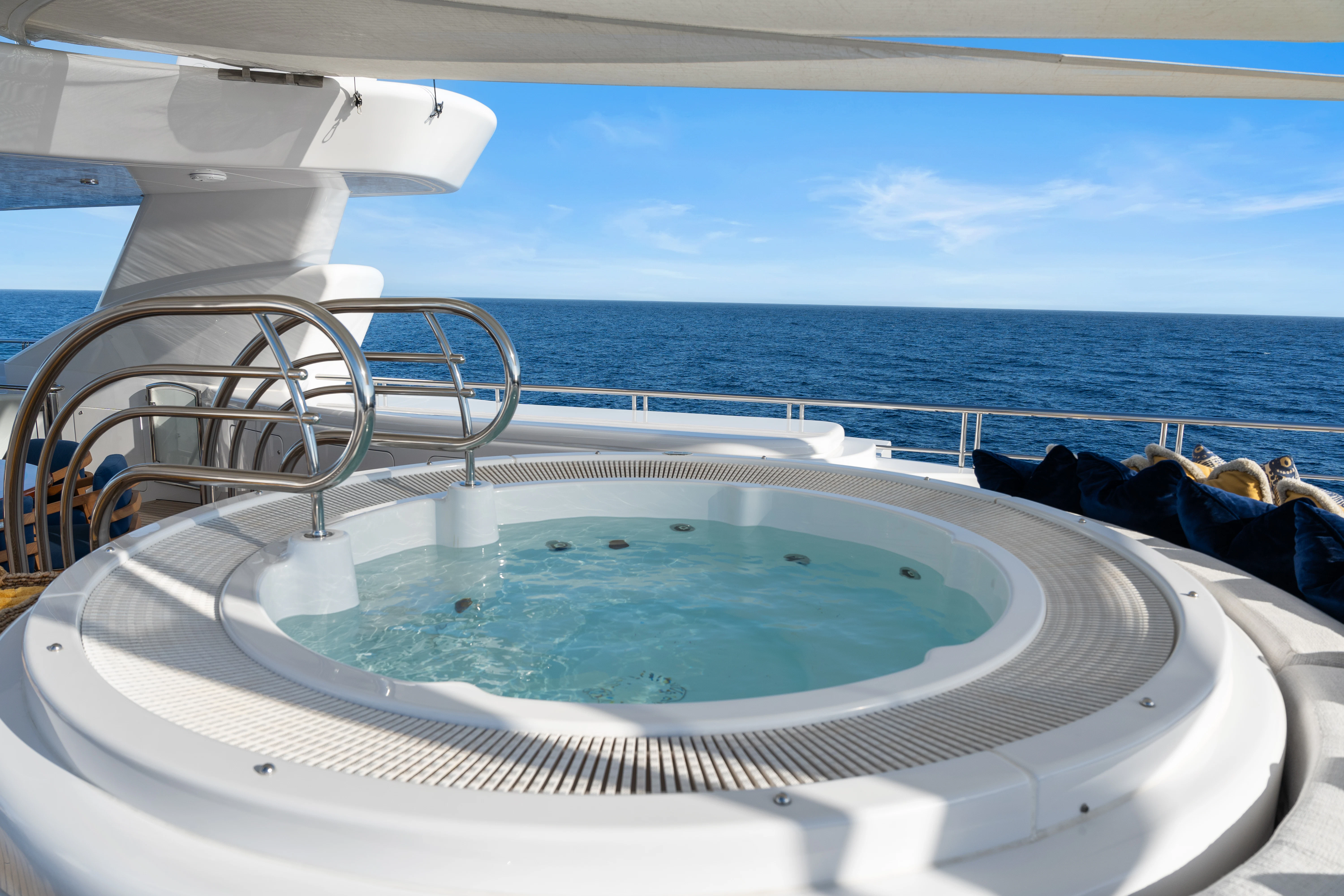 a pool on a boat aboard AMICA MEA Yacht for Sale