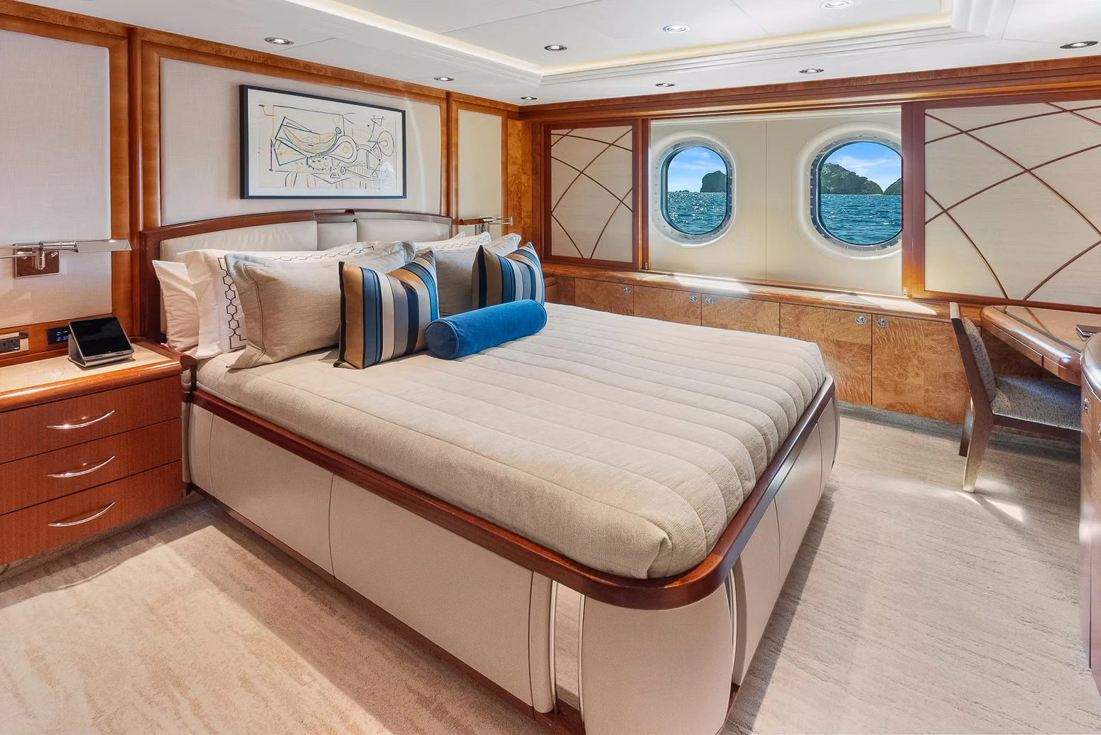 a bed in a cabin aboard AMICA MEA Yacht for Sale