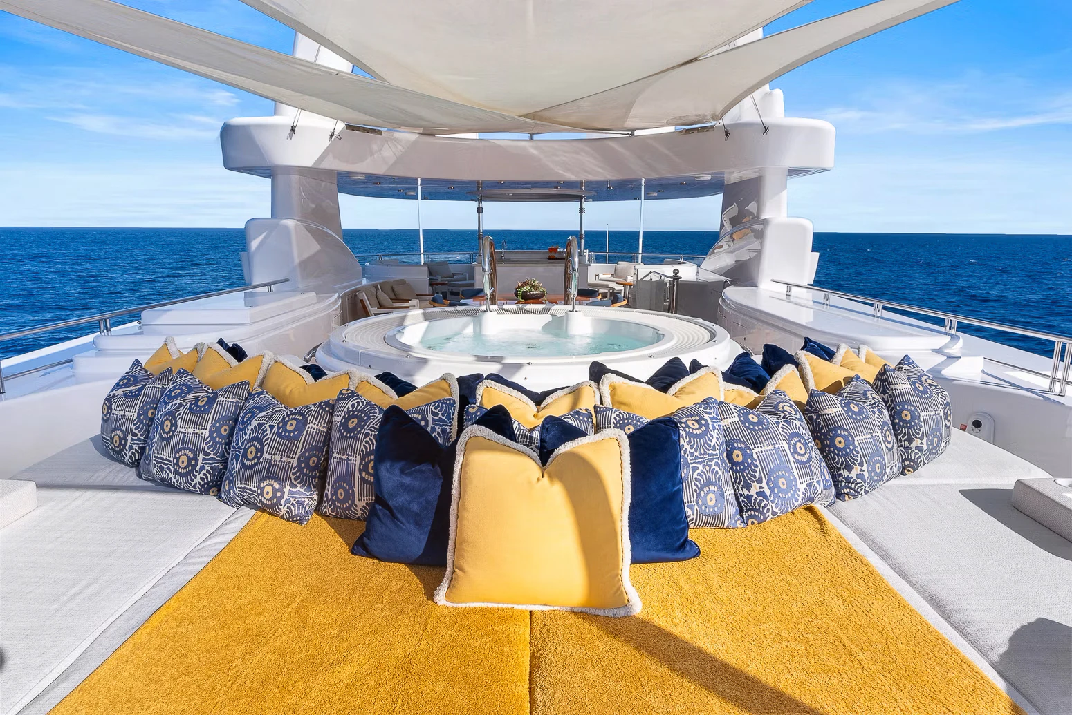 a boat with clothes on it aboard AMICA MEA Yacht for Sale