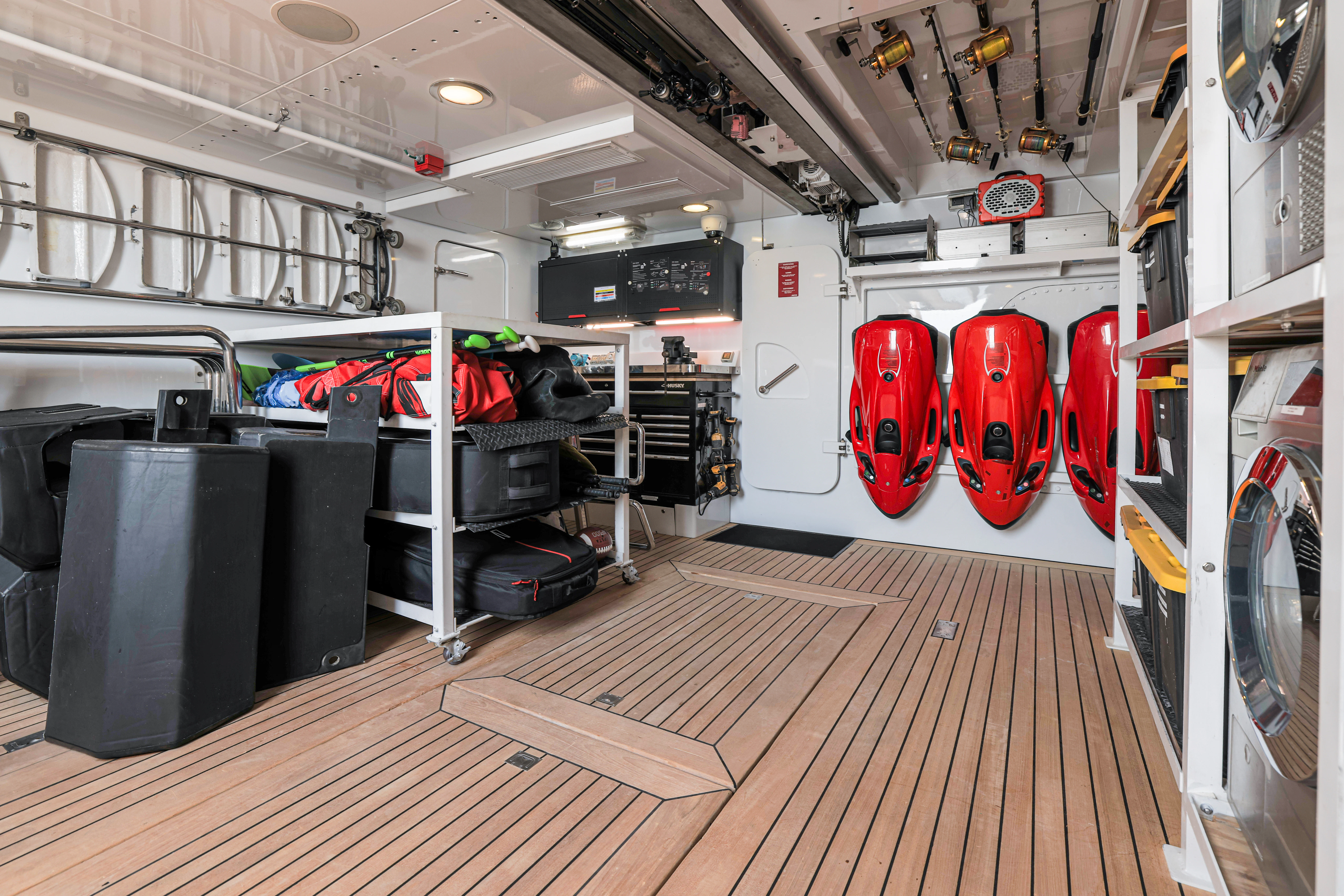 inside of a building aboard AMICA MEA Yacht for Sale