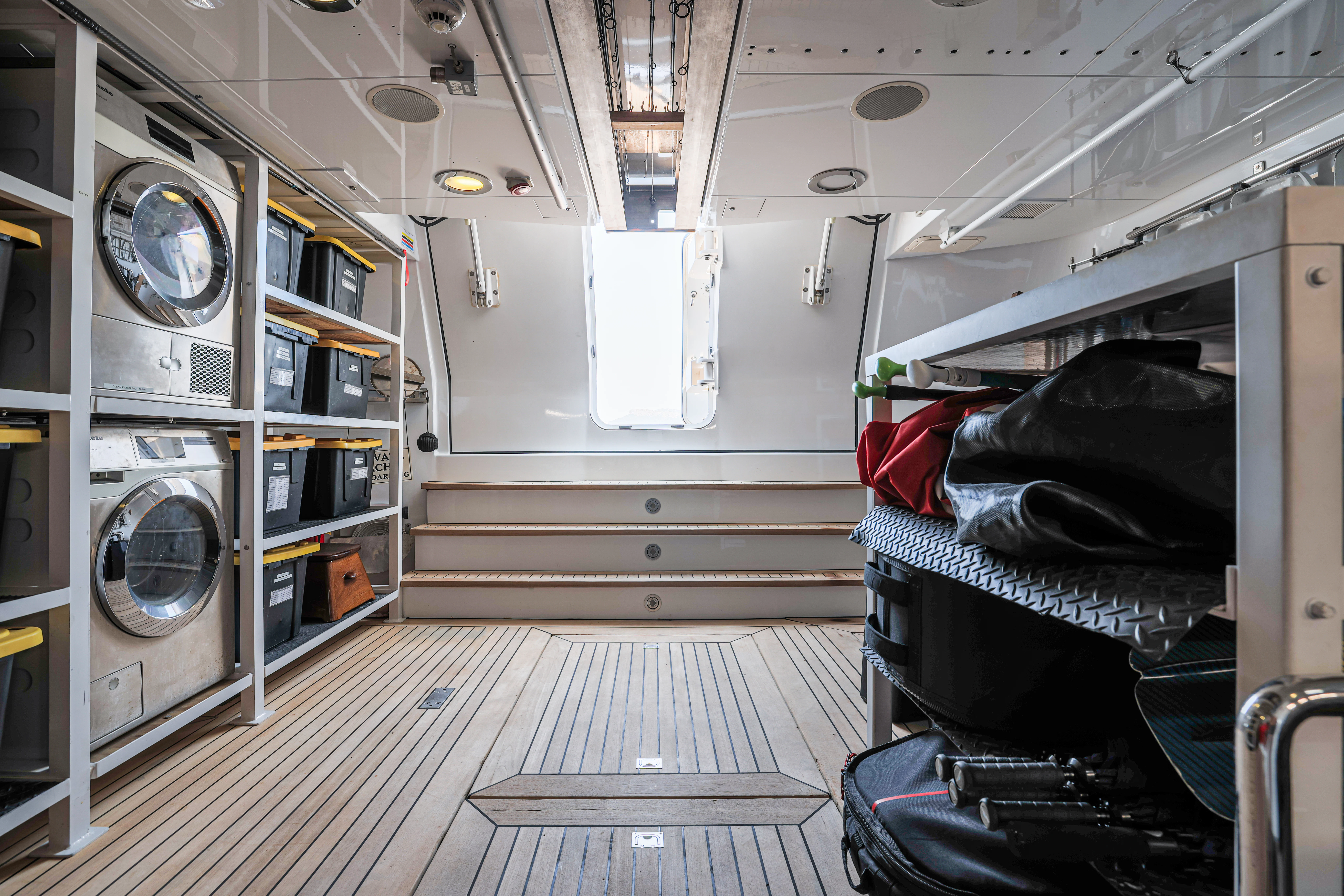 a room with a large machine aboard AMICA MEA Yacht for Sale