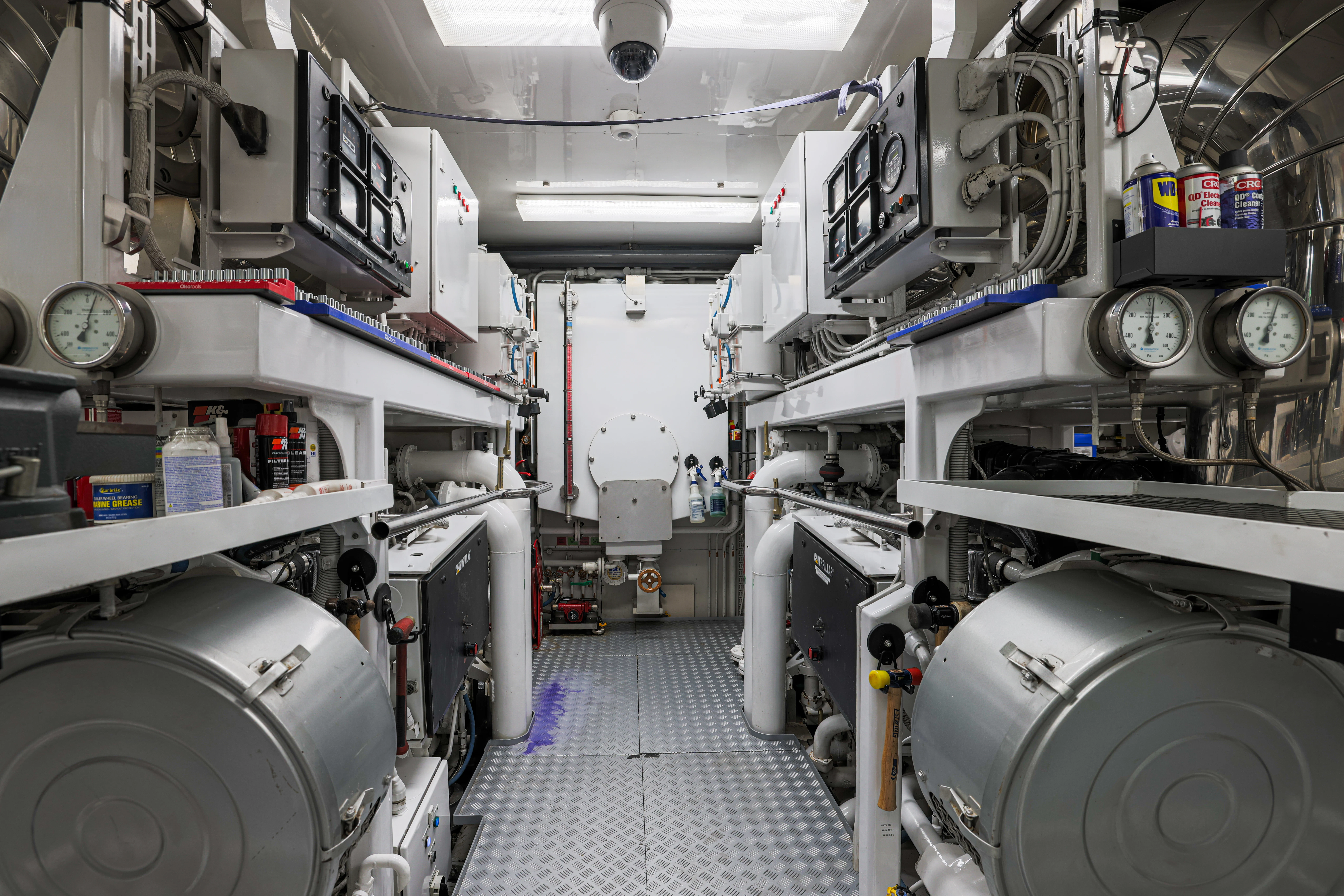 a room with machines and equipment aboard AMICA MEA Yacht for Sale