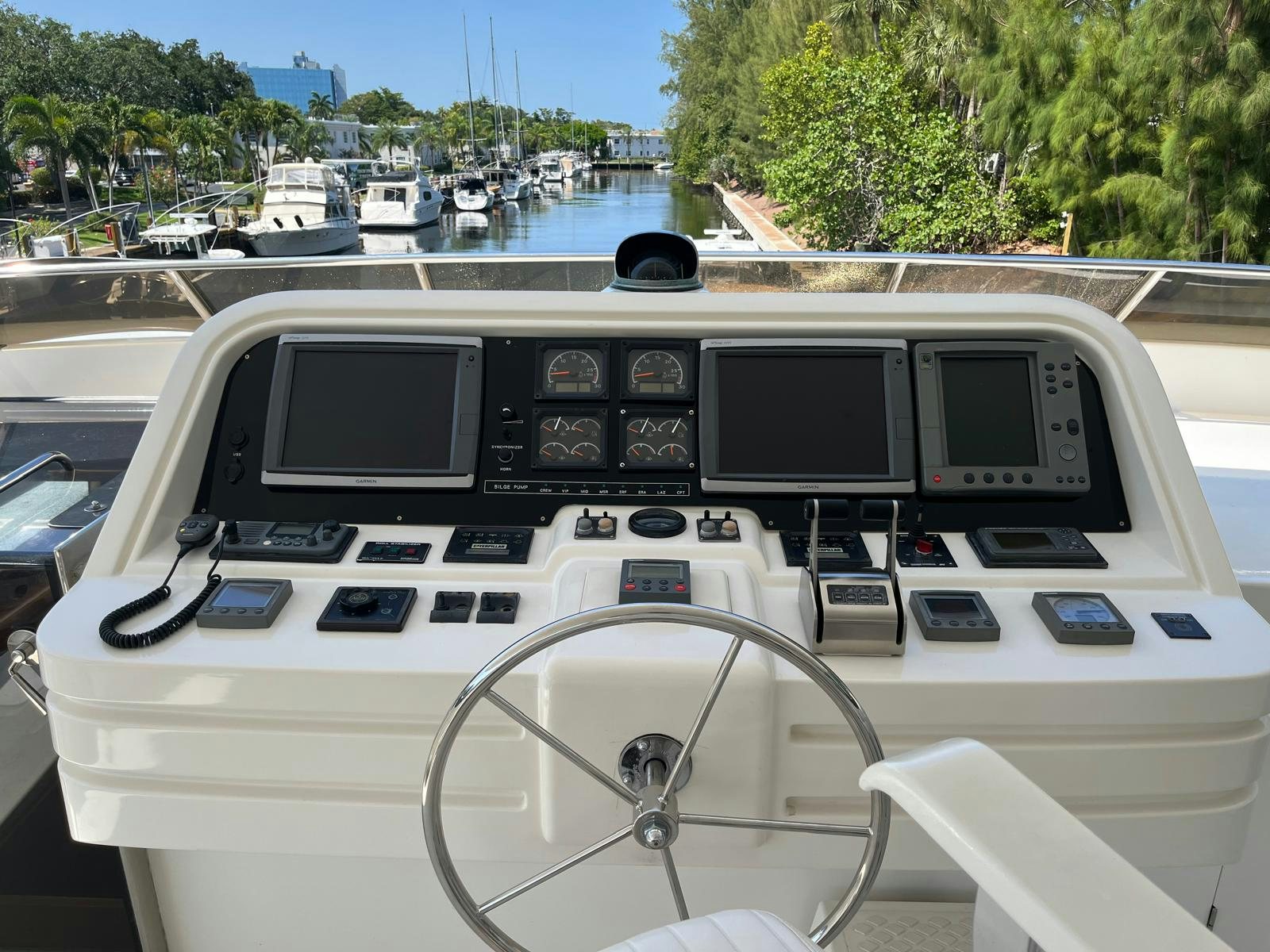 the inside of a car aboard SANCTUARY Yacht for Sale
