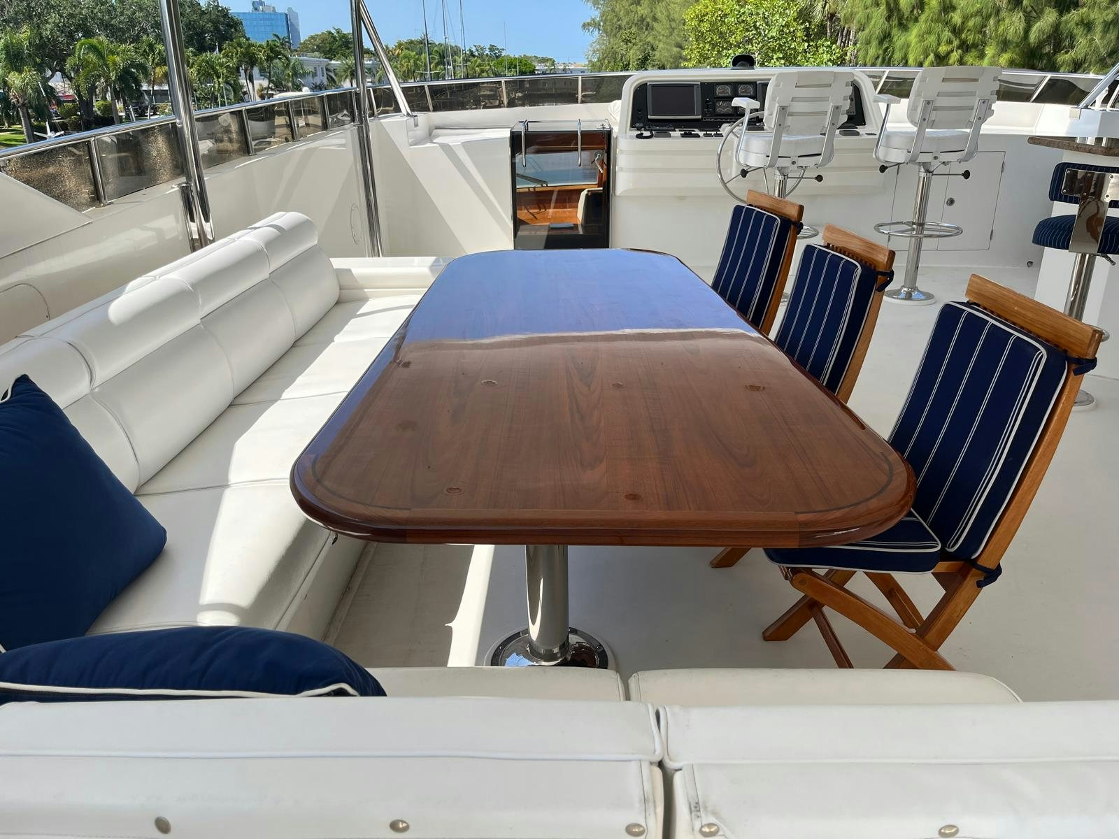 a table on a boat aboard SANCTUARY Yacht for Sale