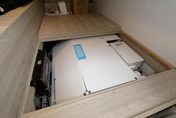 a white box with a blue label on it aboard ENDLESS SUMMER Yacht for Sale