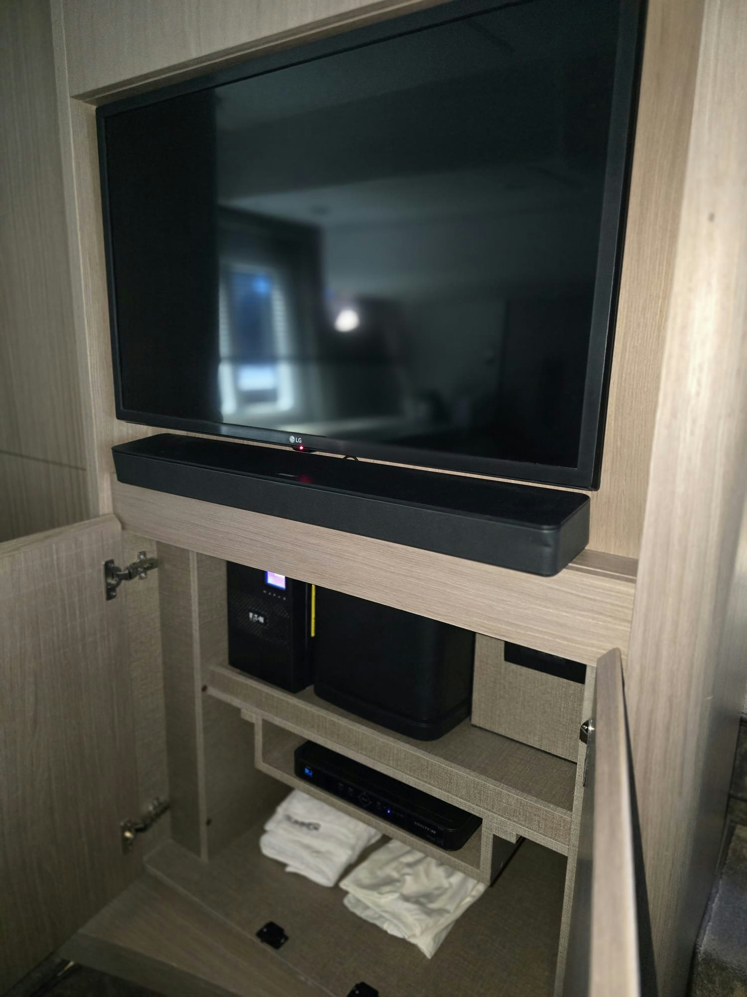 a tv on a shelf aboard ENDLESS SUMMER Yacht for Sale