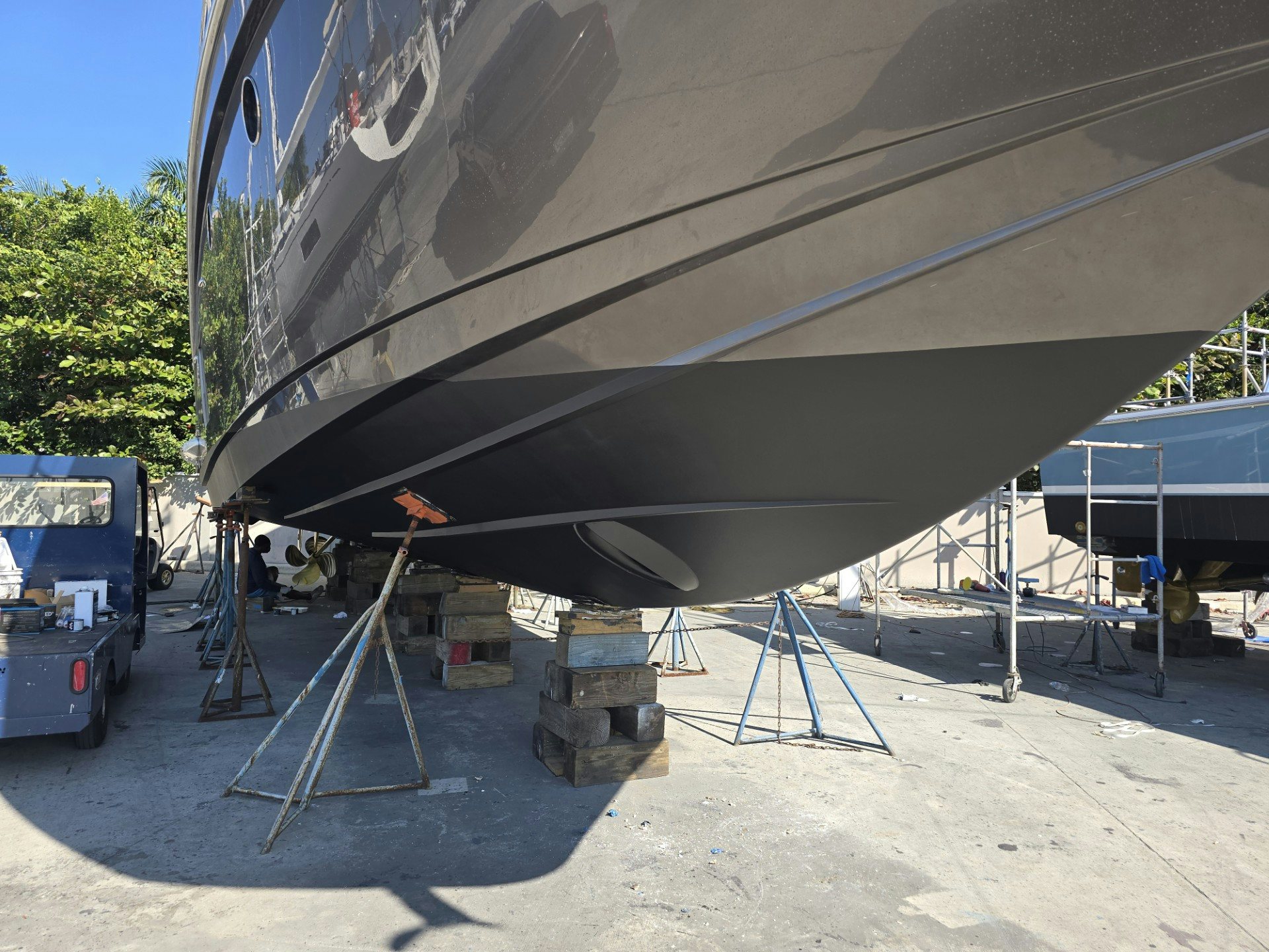 a large metal object with a ladder aboard ENDLESS SUMMER Yacht for Sale