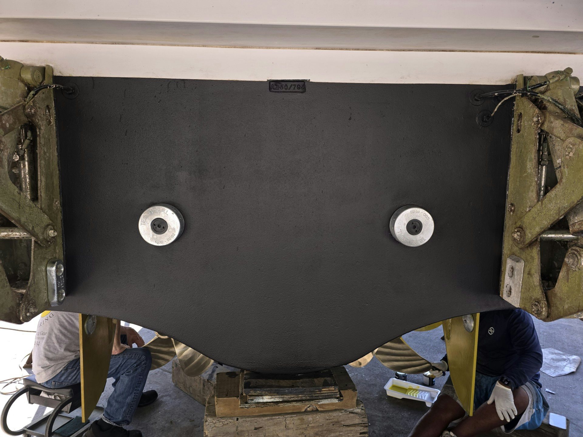 a group of men working on a large machine aboard ENDLESS SUMMER Yacht for Sale