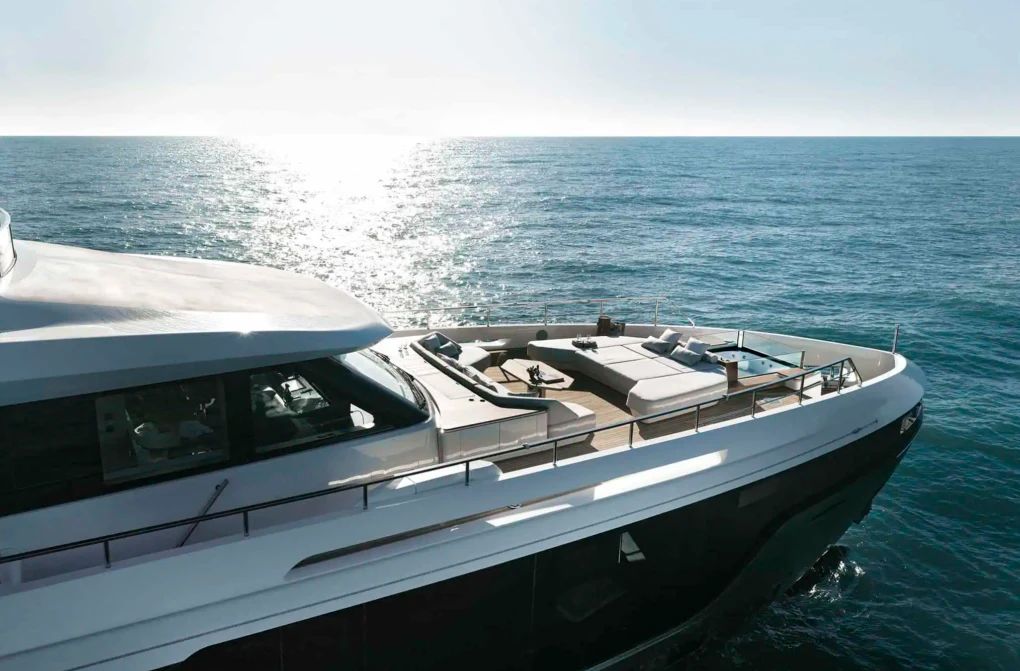 a boat in the water aboard ILMA Yacht for Charter