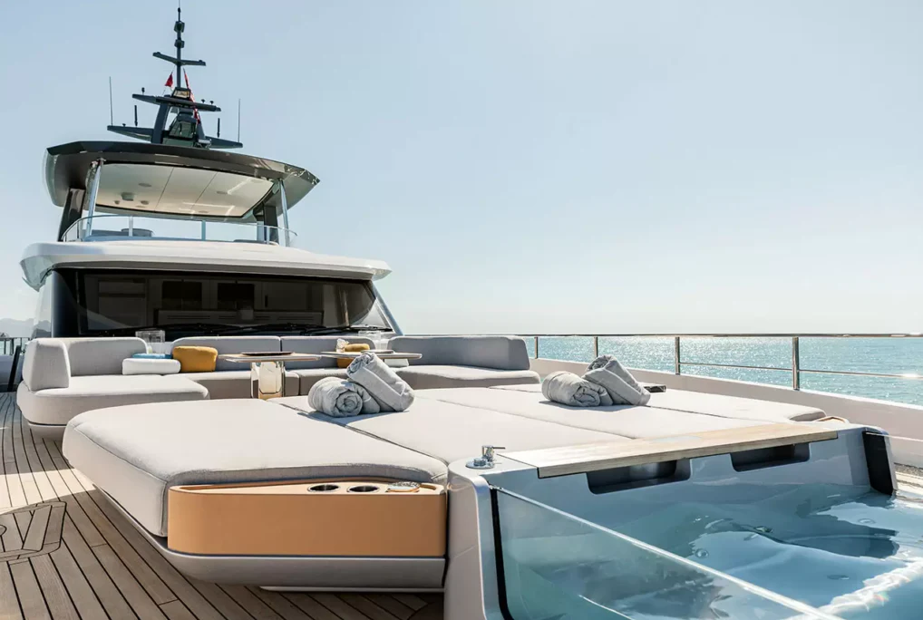 a boat on a deck aboard ILMA Yacht for Charter
