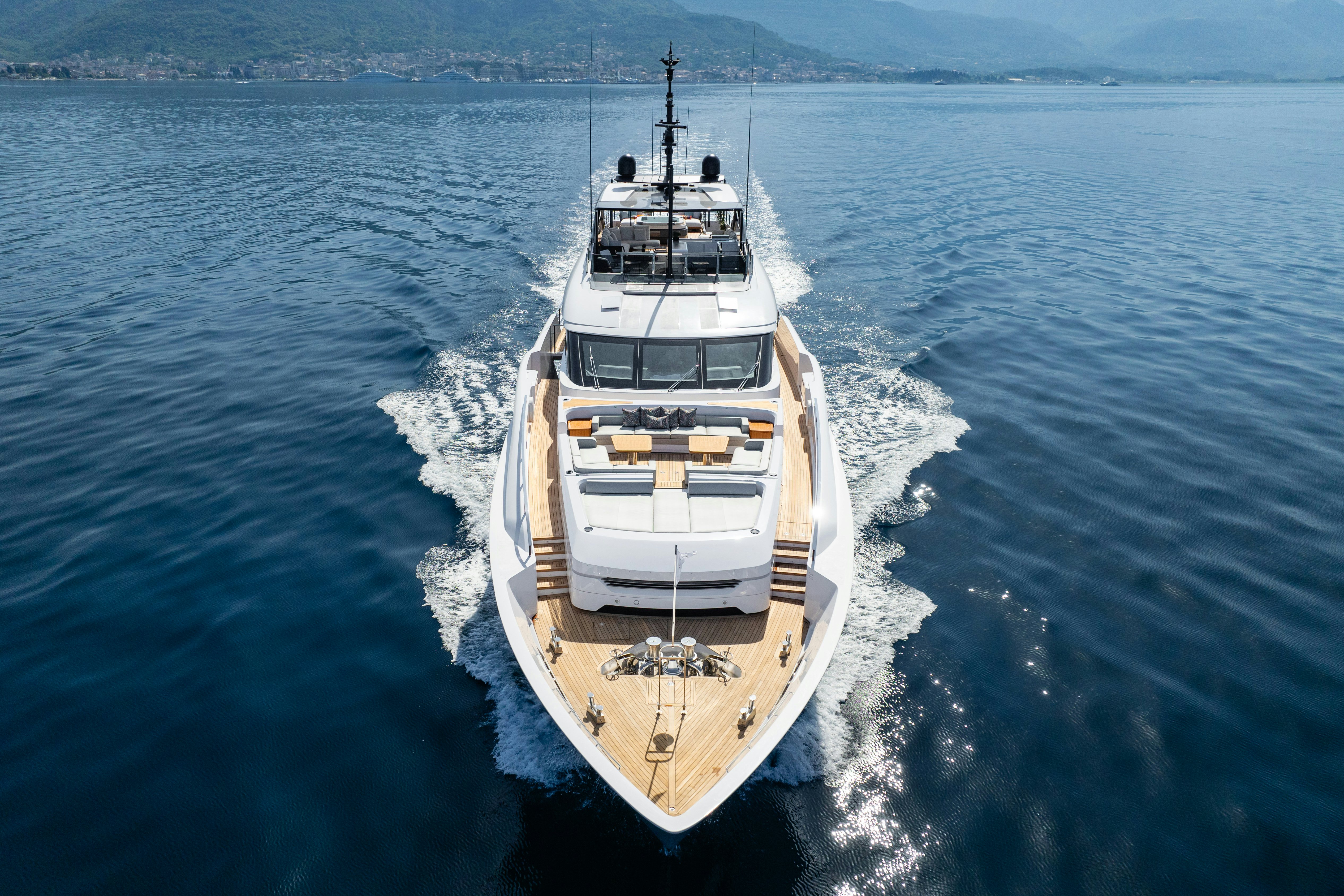 a ship sailing on the sea aboard FIFI Yacht for Charter