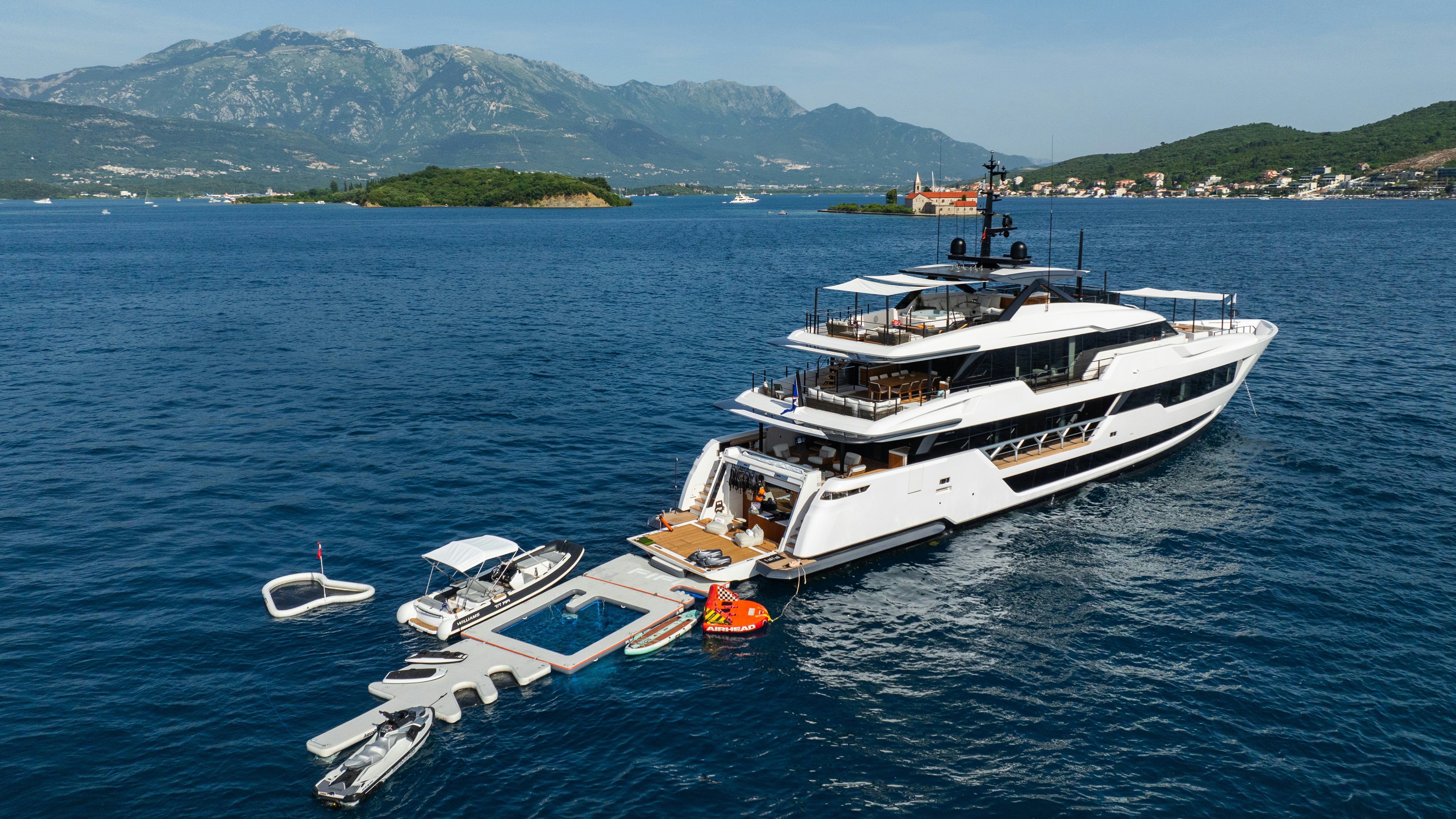 a boat in the water aboard FIFI Yacht for Charter