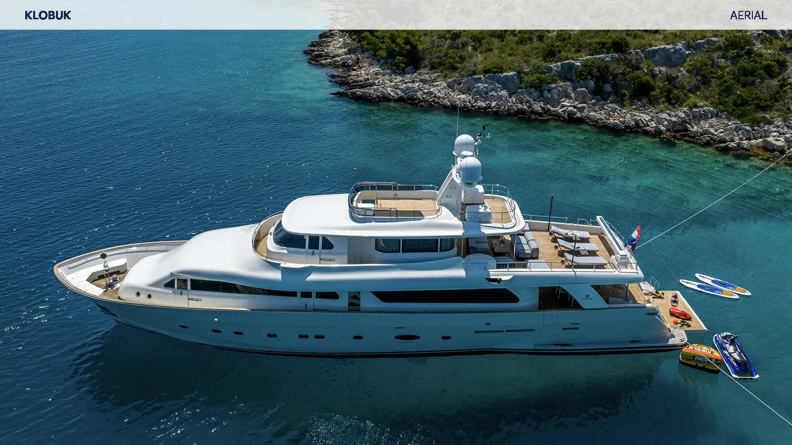 a boat on the water aboard KLOBUK Yacht for Charter