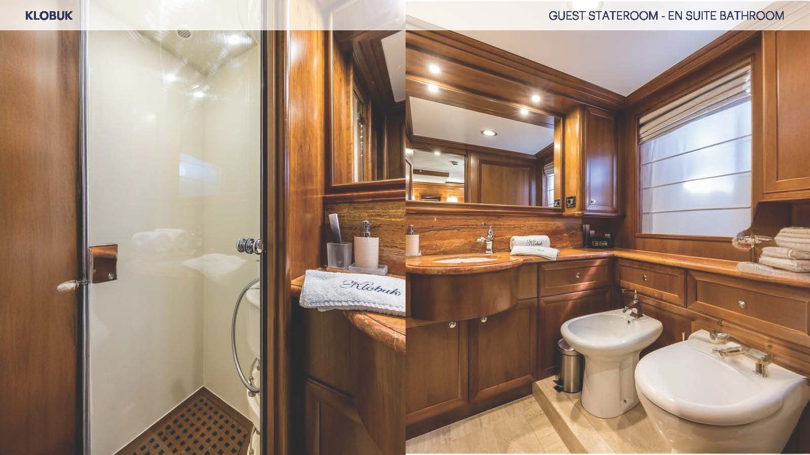a bathroom with a sink and a toilet aboard KLOBUK Yacht for Charter