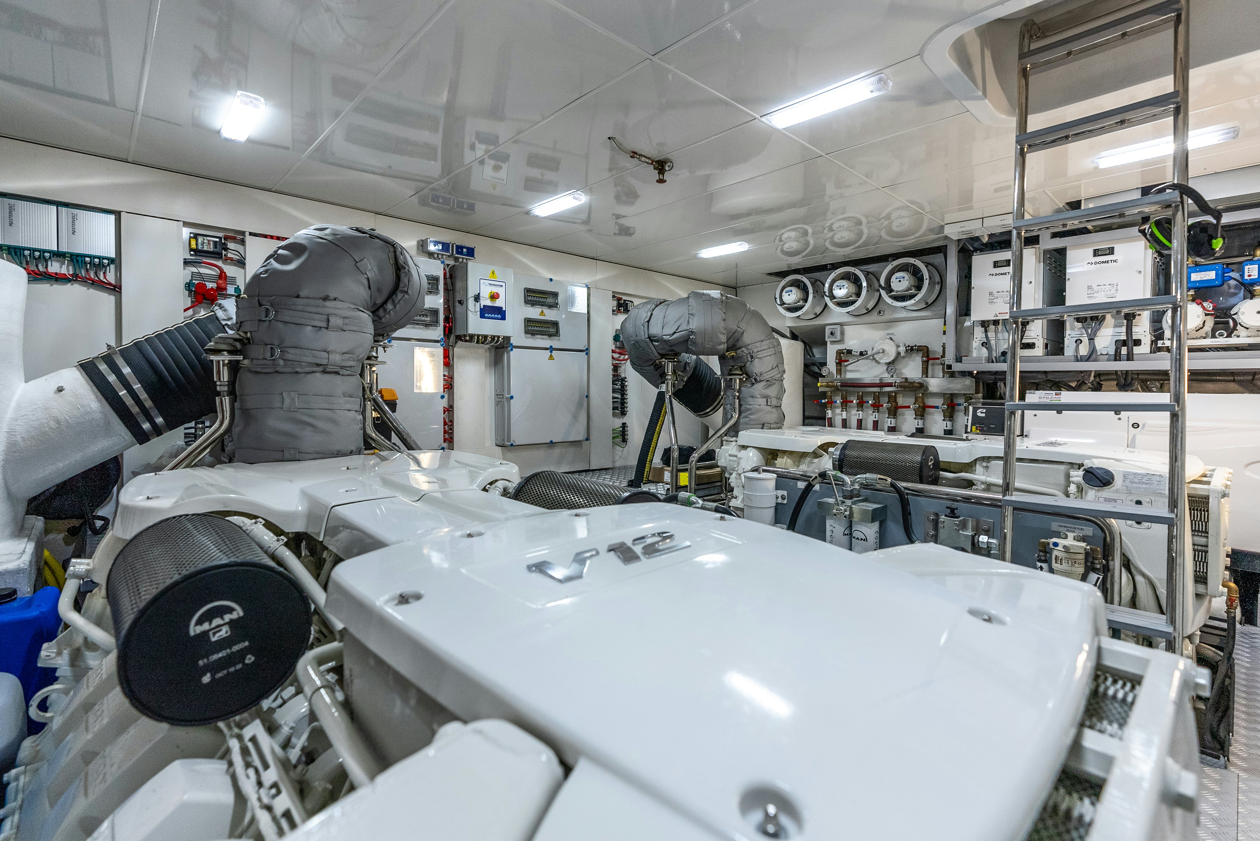 a close-up of a machine aboard GALENE IV Yacht for Sale