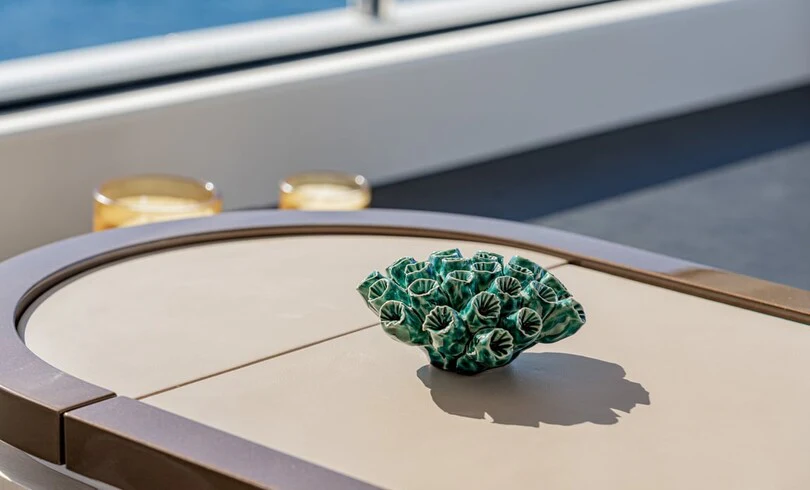 a close-up of a diamond aboard SBK Yacht for Charter