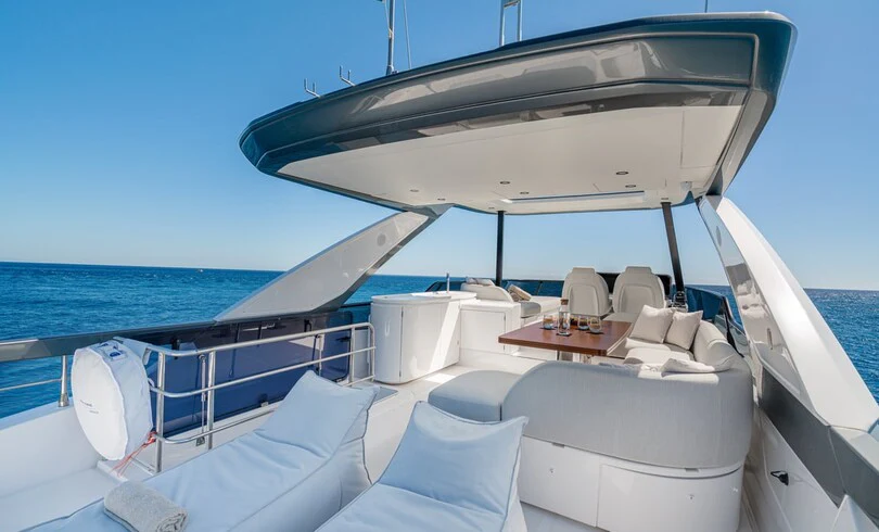 a boat on the water aboard SBK Yacht for Charter
