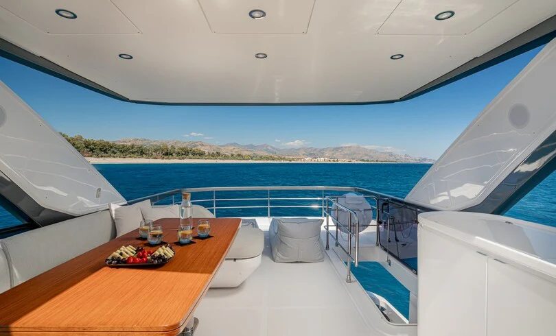 a boat on the water aboard SBK Yacht for Charter