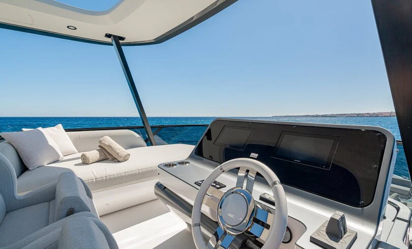 a boat on the water aboard SBK Yacht for Charter