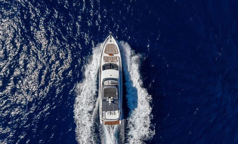 a boat in the water aboard SBK Yacht for Charter