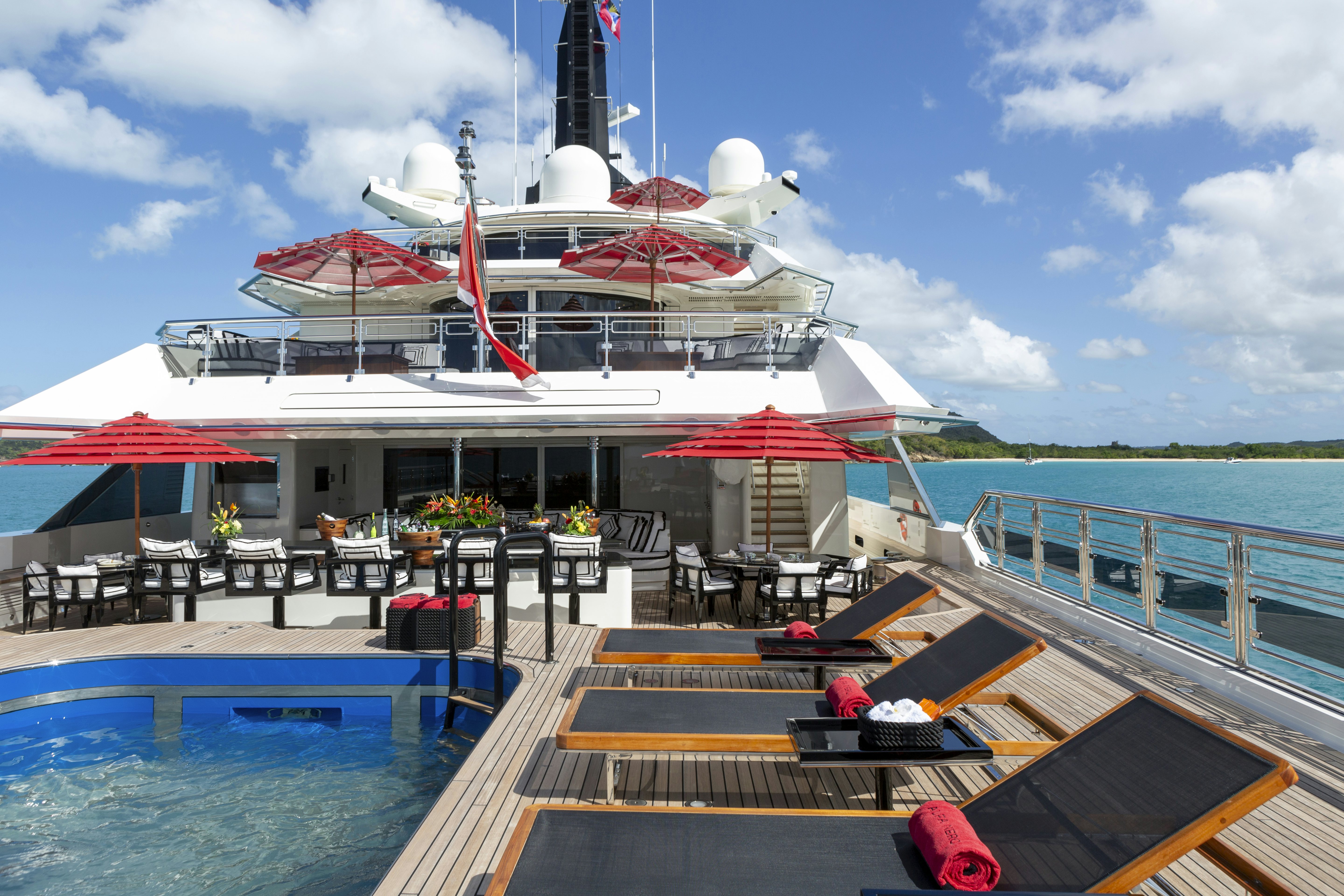 a boat on a body of water aboard ALFA NERO Yacht for Charter