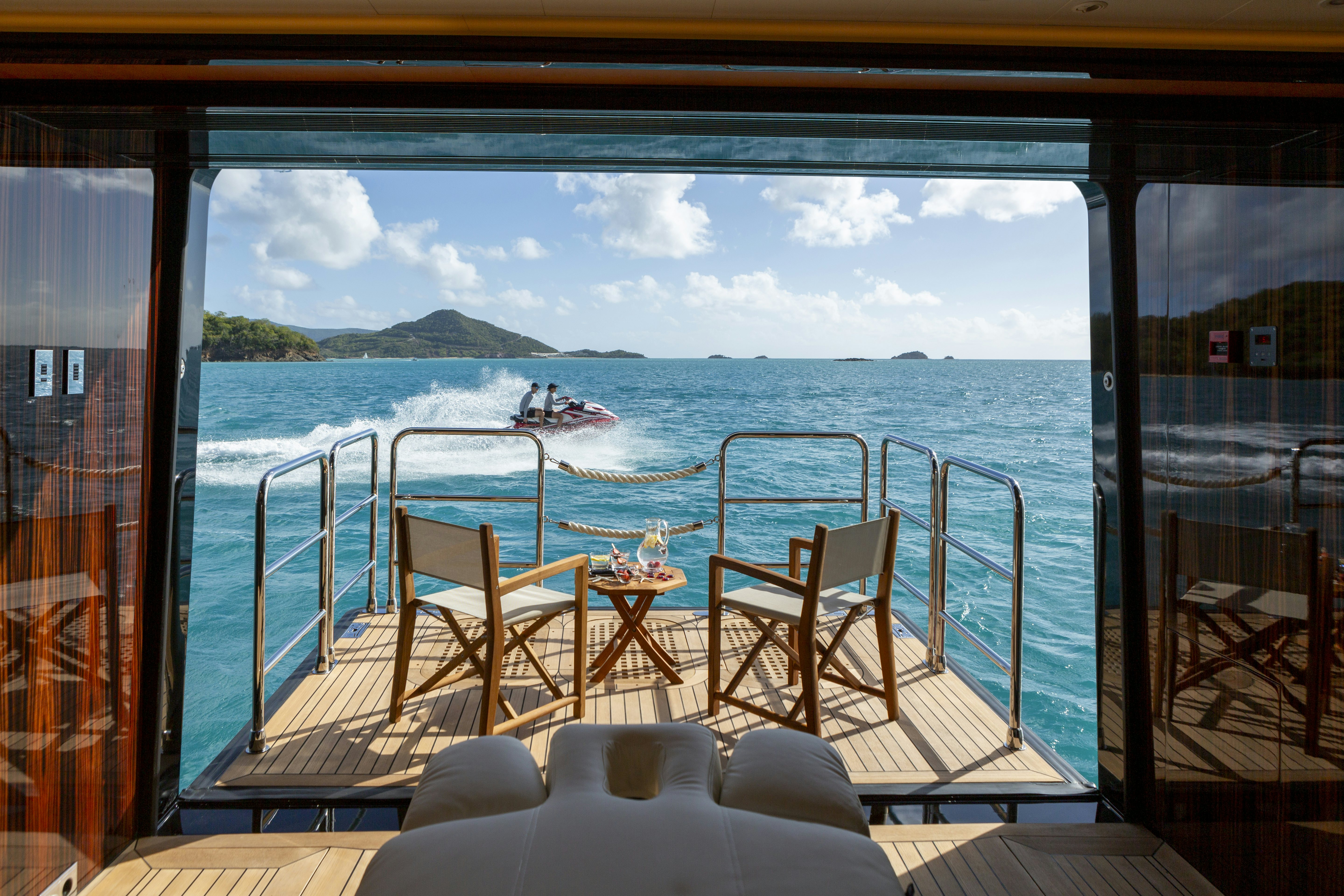 a boat on the water aboard ALFA NERO Yacht for Charter
