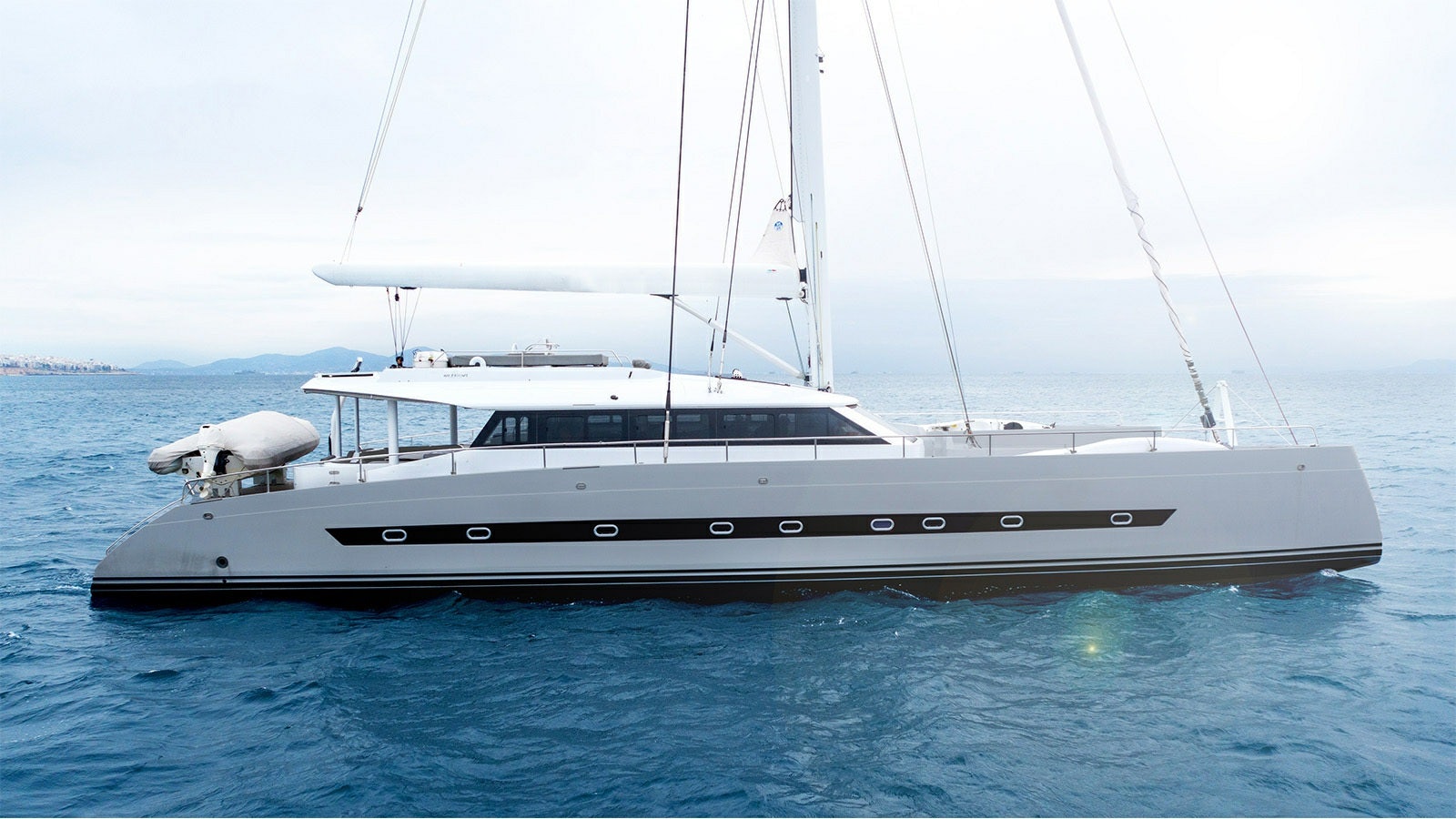 a white yacht in the water aboard SAMELI Yacht for Charter